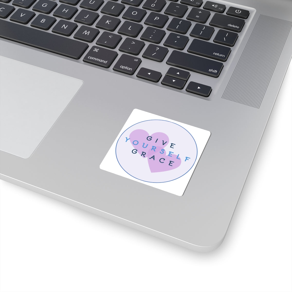 Inspirational Kiss-Cut Stickers - "Give Yourself Grace" for Self-Care and Motivation