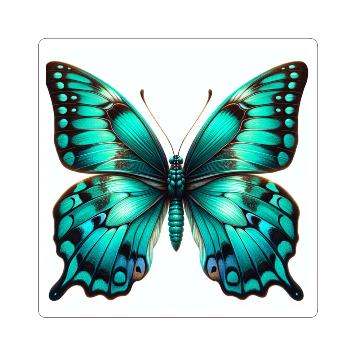 Teal Butterfly Kiss-Cut Stickers - Nature-Inspired Décor for Your Laptop & Water Bottle