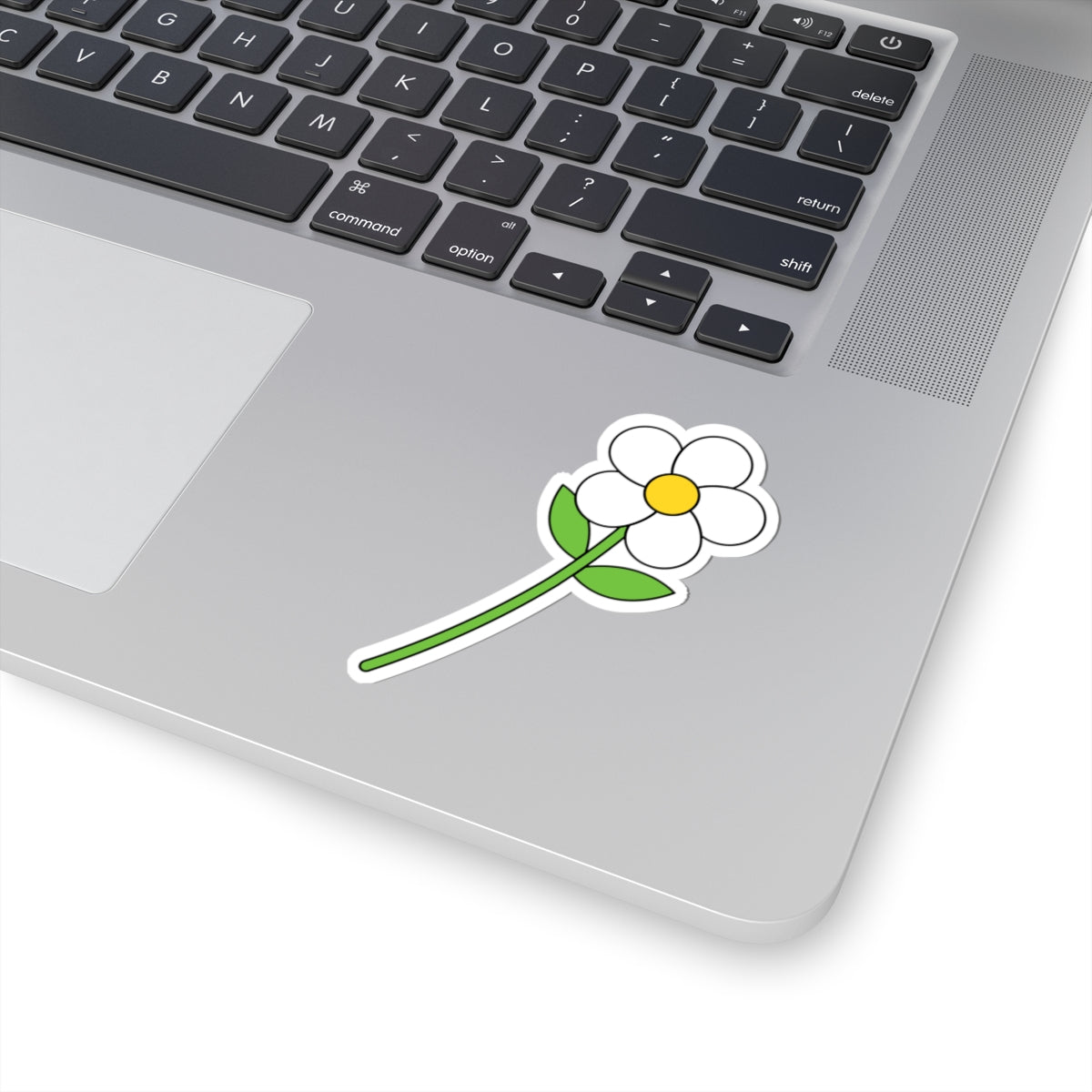 White Flower Kiss-Cut Stickers - Perfect for Laptops, Water Bottles