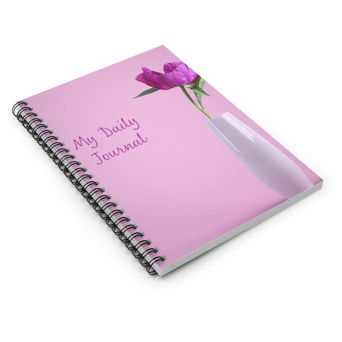 Daily Journal Spiral Notebook - Floral Pink Design for Personal Reflection and Inspiration