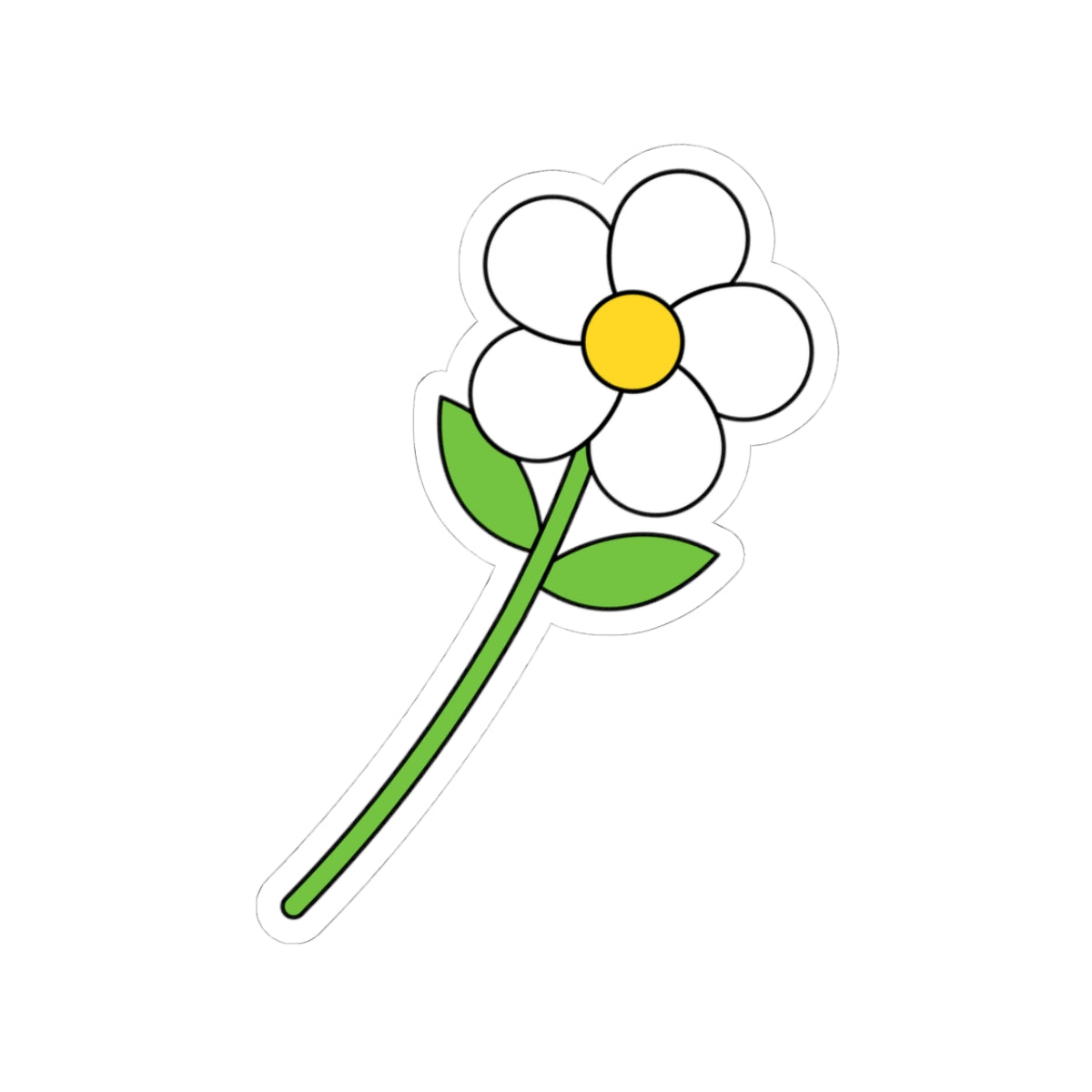 White Flower Kiss-Cut Stickers - Perfect for Laptops, Water Bottles