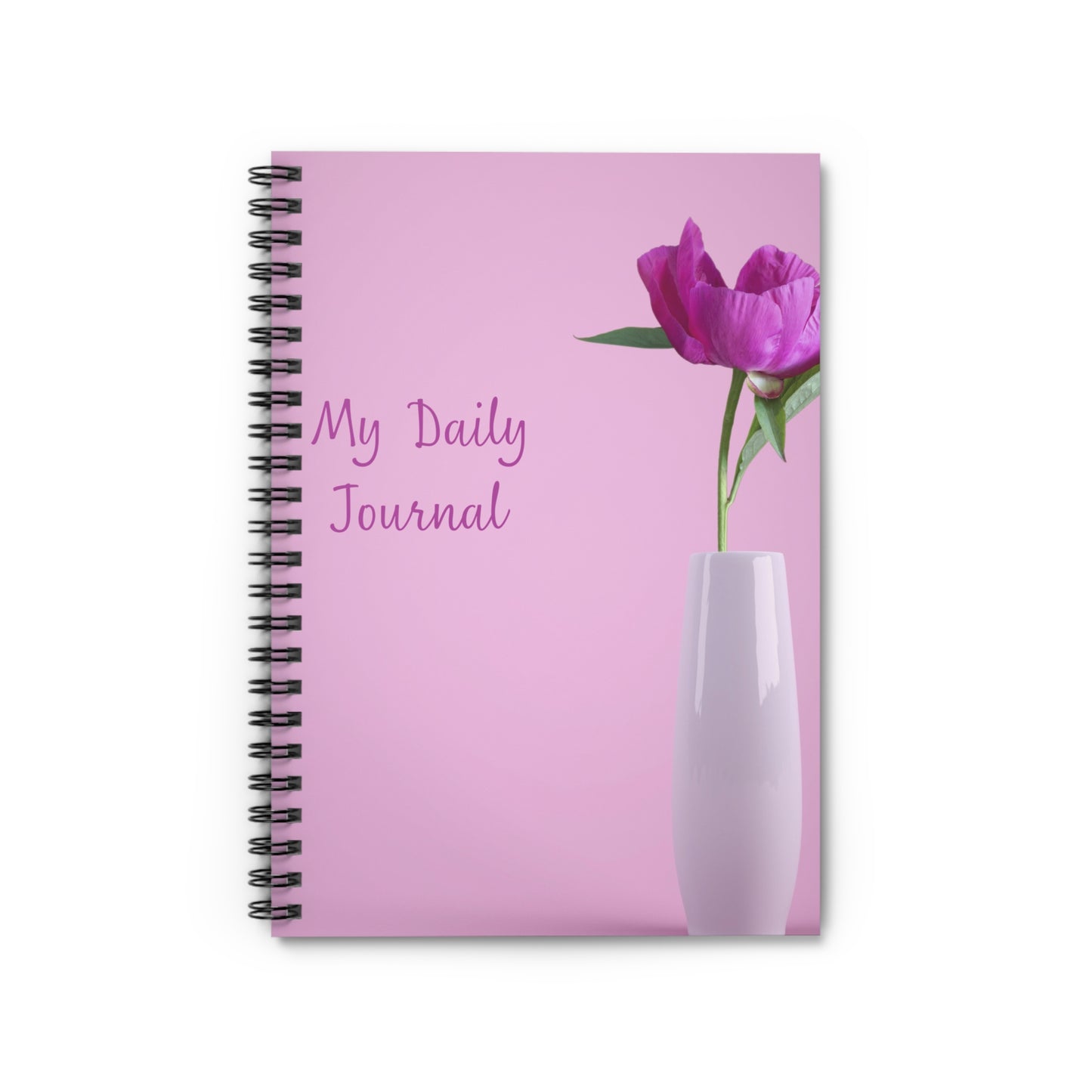 Daily Journal Spiral Notebook - Floral Pink Design for Personal Reflection and Inspiration