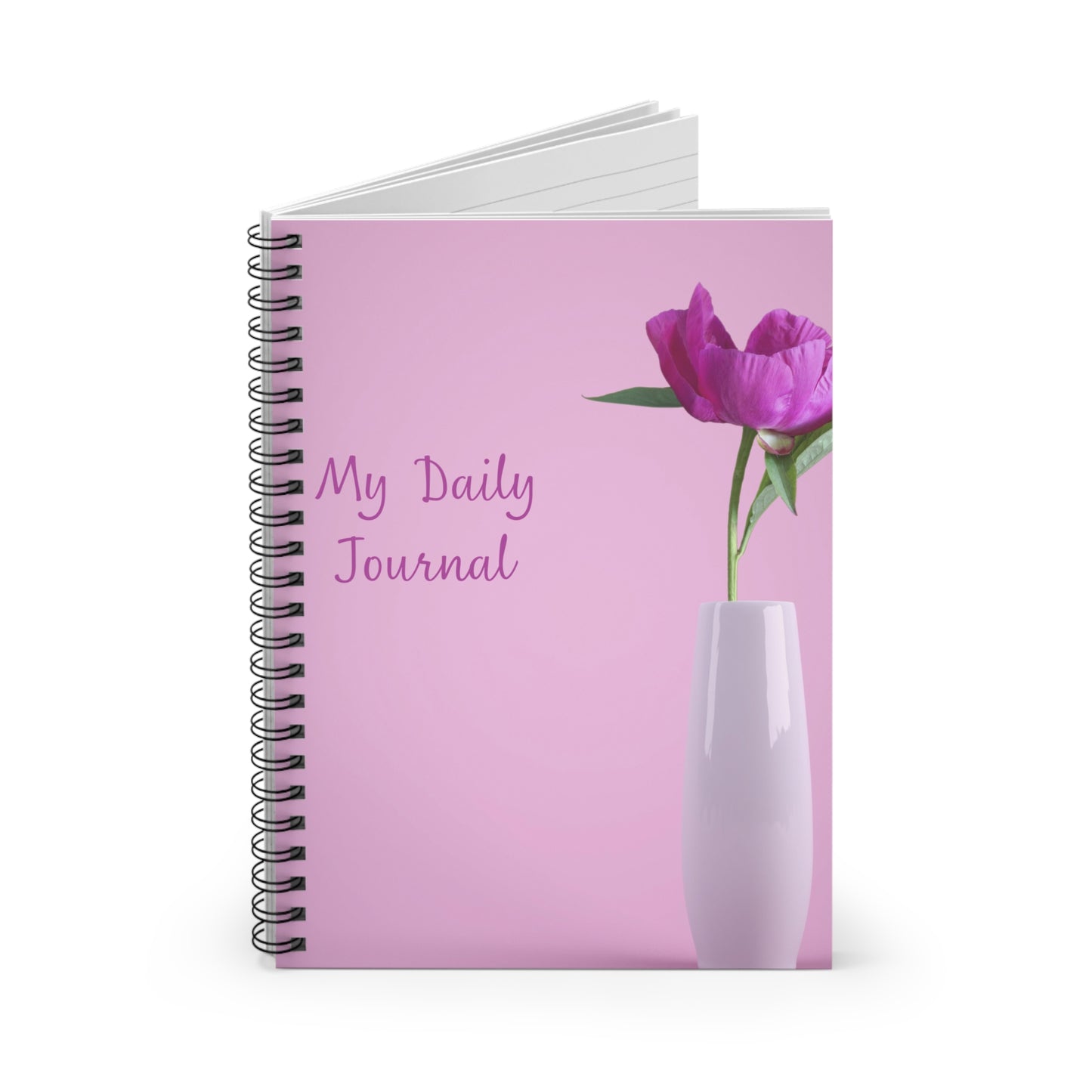 Daily Journal Spiral Notebook - Floral Pink Design for Personal Reflection and Inspiration