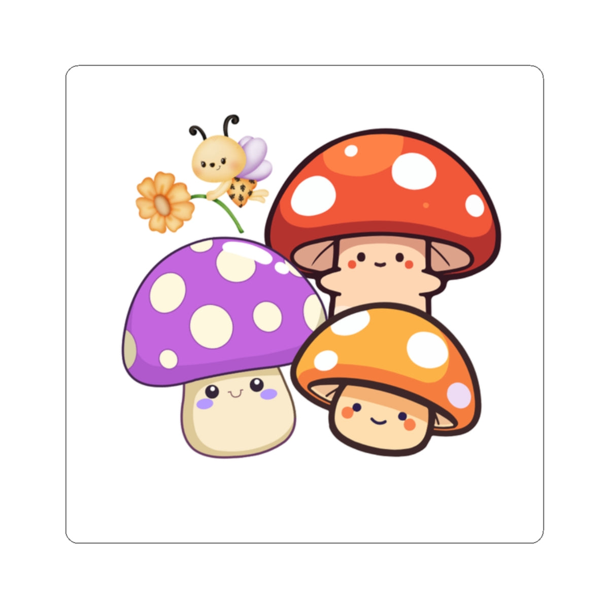 Cute Mushroom Kiss-Cut Stickers | Whimsical Nature Designs for Kids & Adults