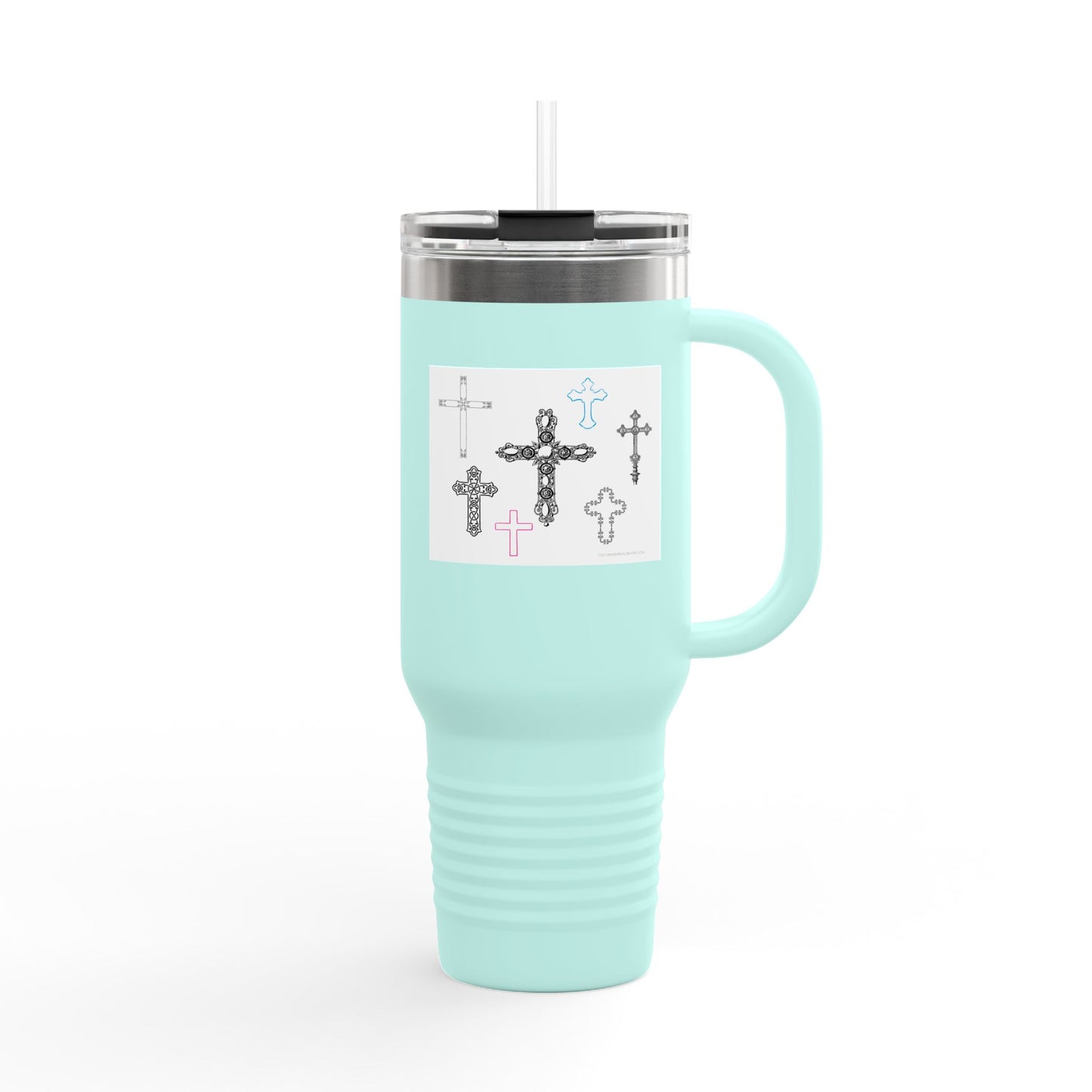 Crosses Stylish Insulated Travel Mug – 40oz with Inspirational Cross Design