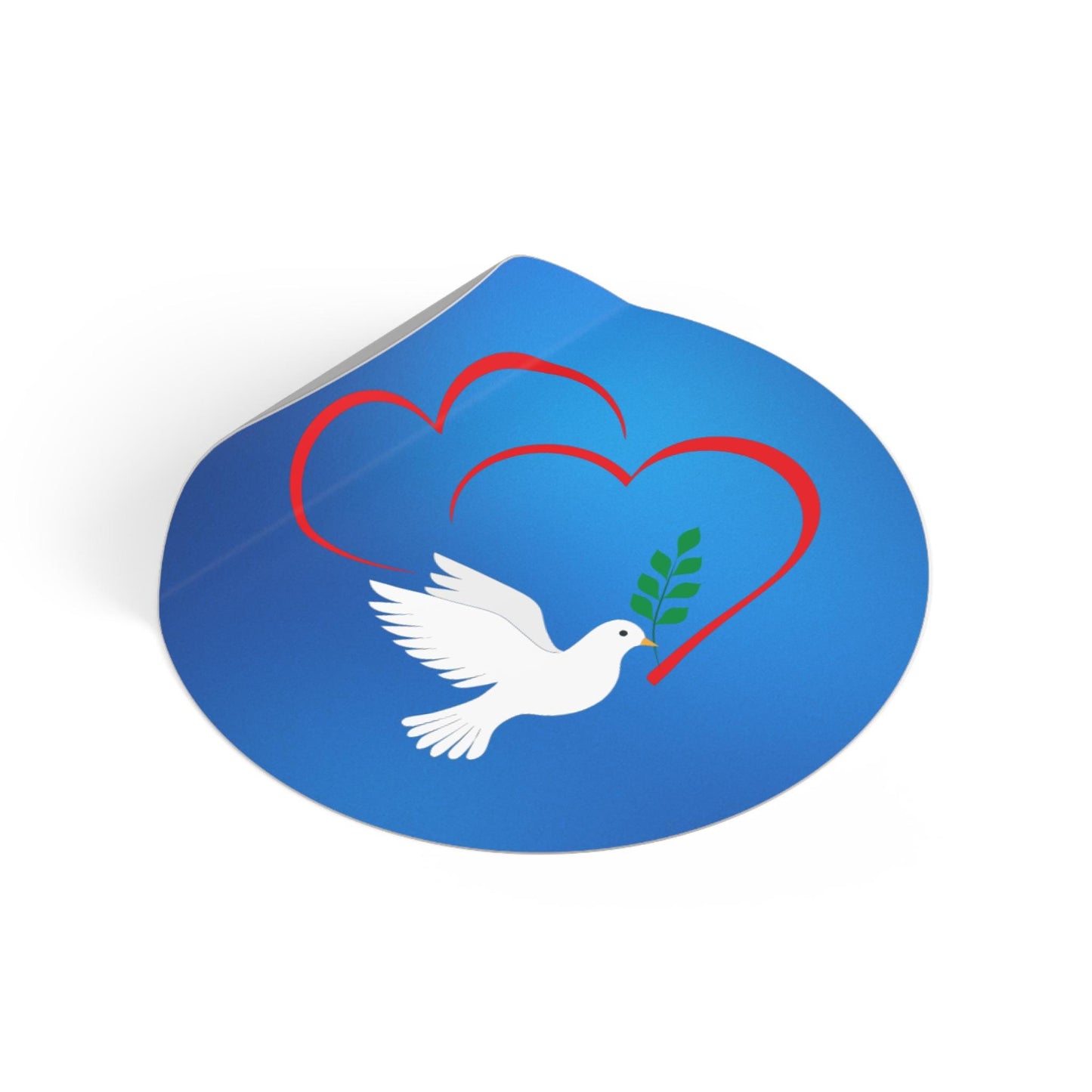 Peaceful Dove Round Vinyl Stickers - Perfect for Weddings, Anniversaries, Laptop, Gift Wrapping, Heart & Dove Design