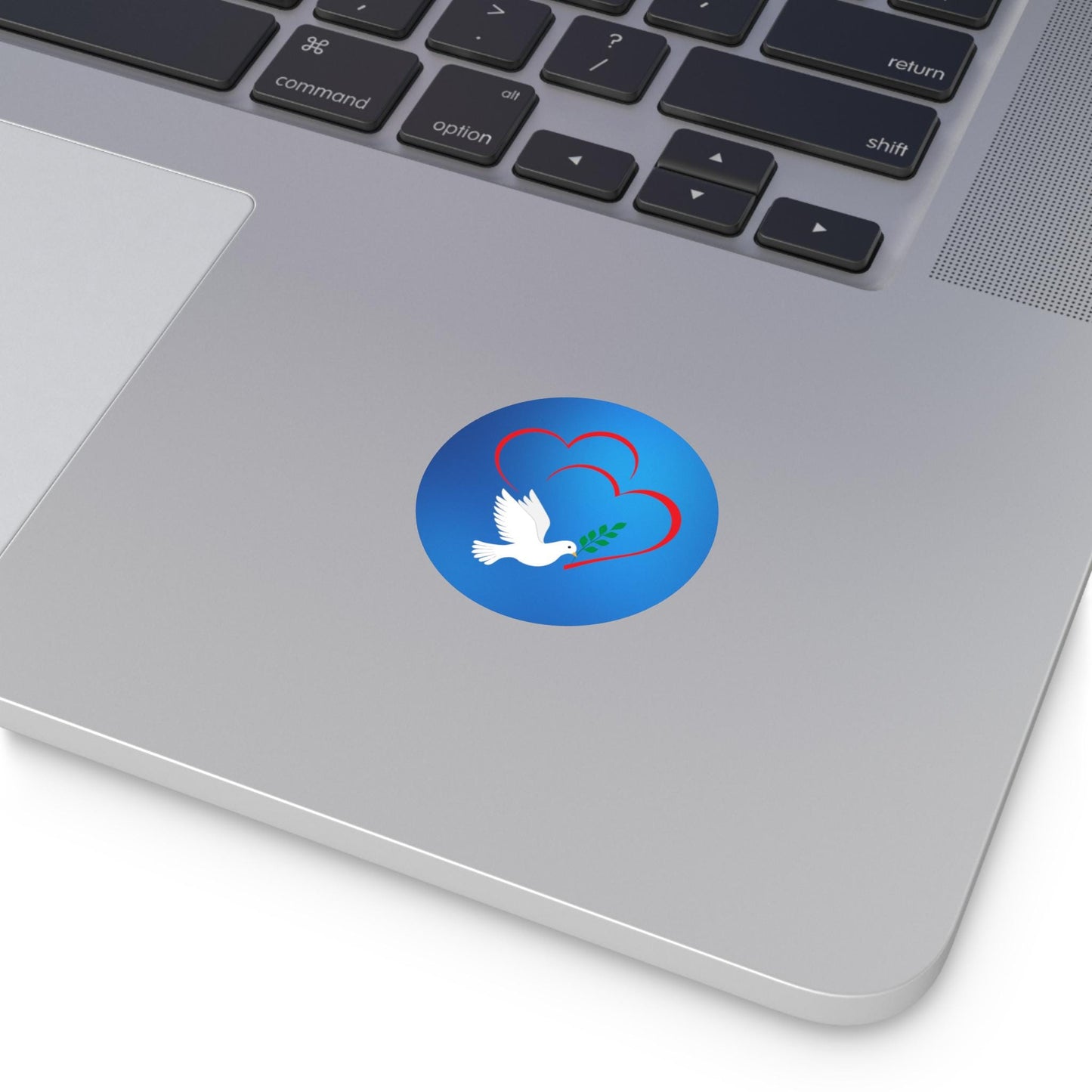 Peaceful Dove Round Vinyl Stickers - Perfect for Weddings, Anniversaries, Laptop, Gift Wrapping, Heart & Dove Design