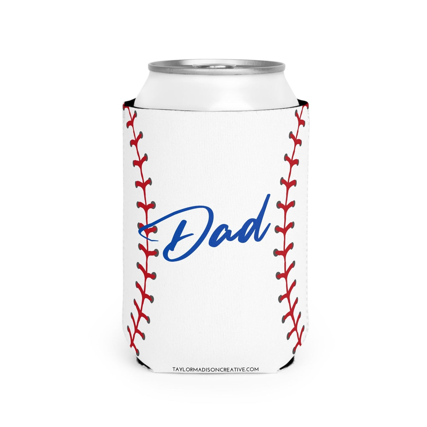 Baseball Dad Can Cooler Sleeve - Gift for Father's Day, Sports Fan, Party Favor, BBQ Essential, Tailgate Accessory, Beverage Holder