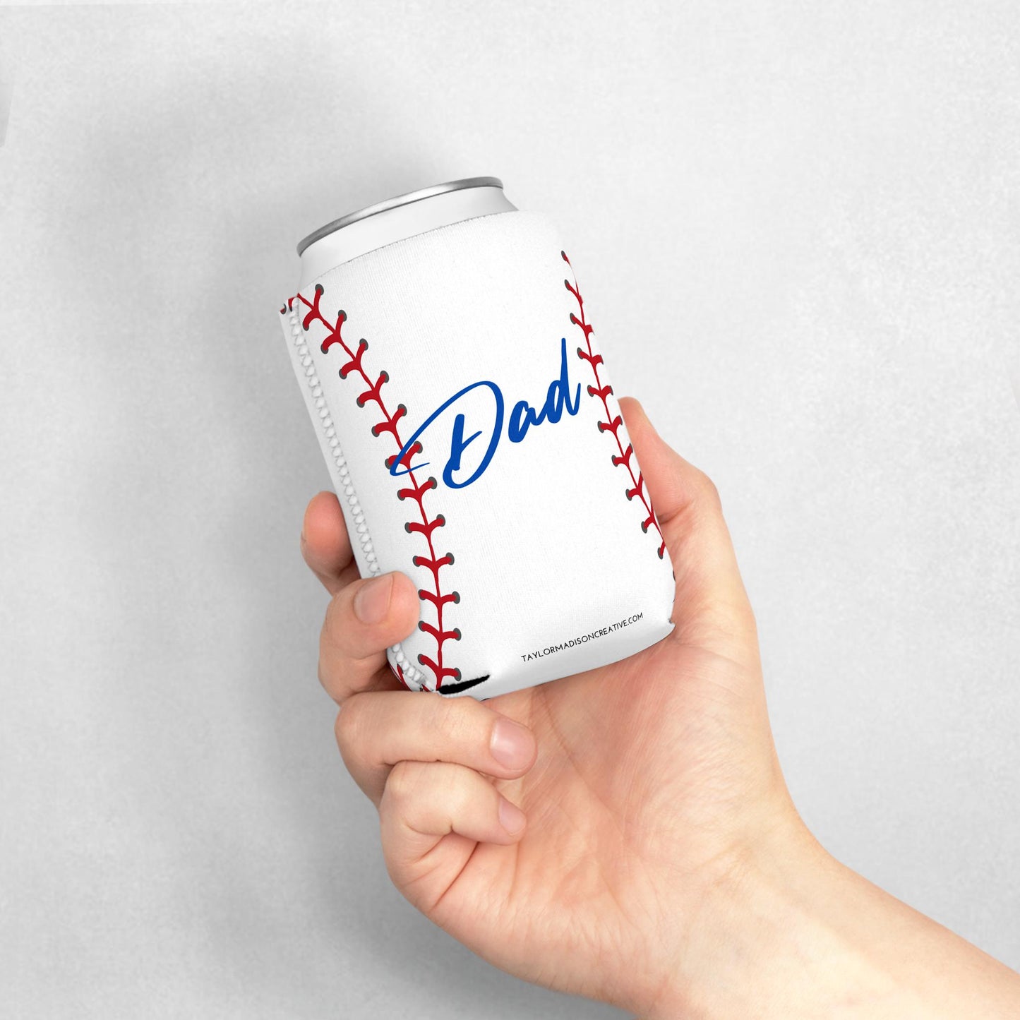 Baseball Dad Can Cooler Sleeve - Gift for Father's Day, Sports Fan, Party Favor, BBQ Essential, Tailgate Accessory, Beverage Holder