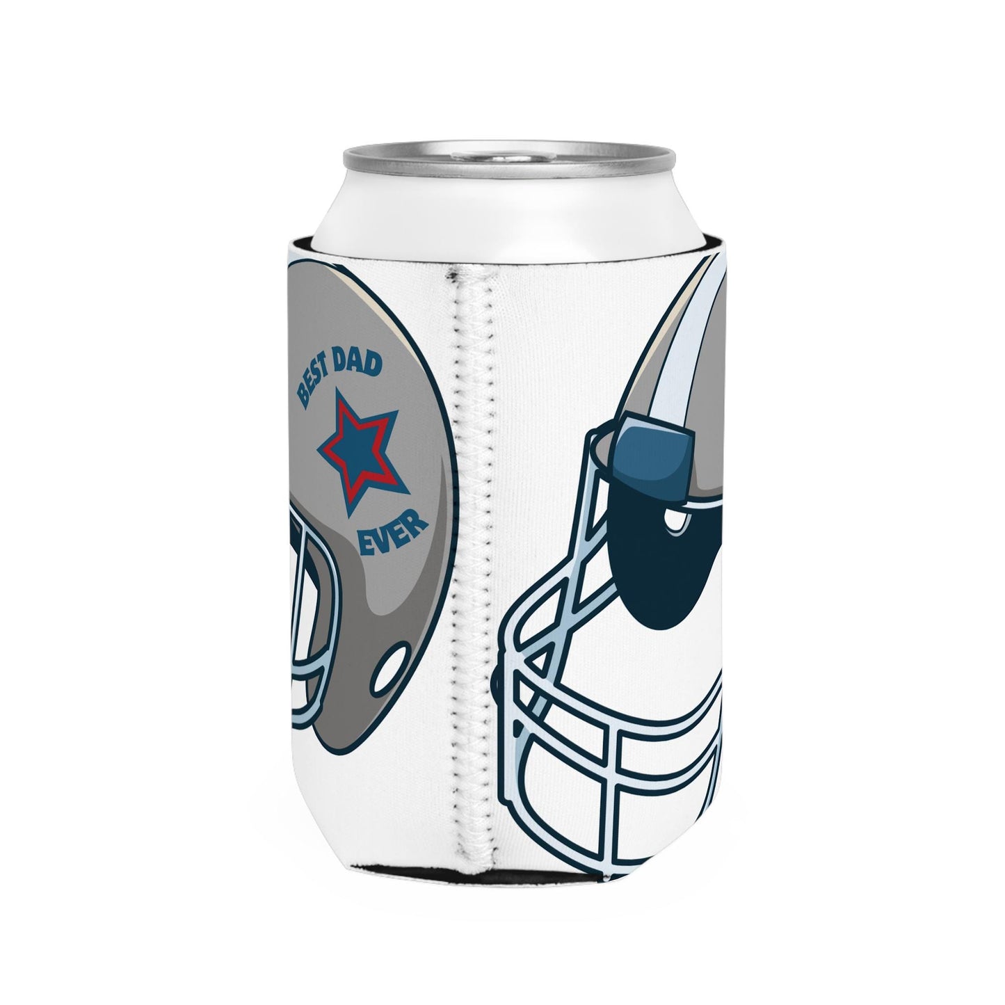 Football Can Cooler Sleeve, Best Dad Ever, Father's Day Gift, Sports Party Accessory, Dad's Day Drink Holder, Tailgate Essential, Gift for