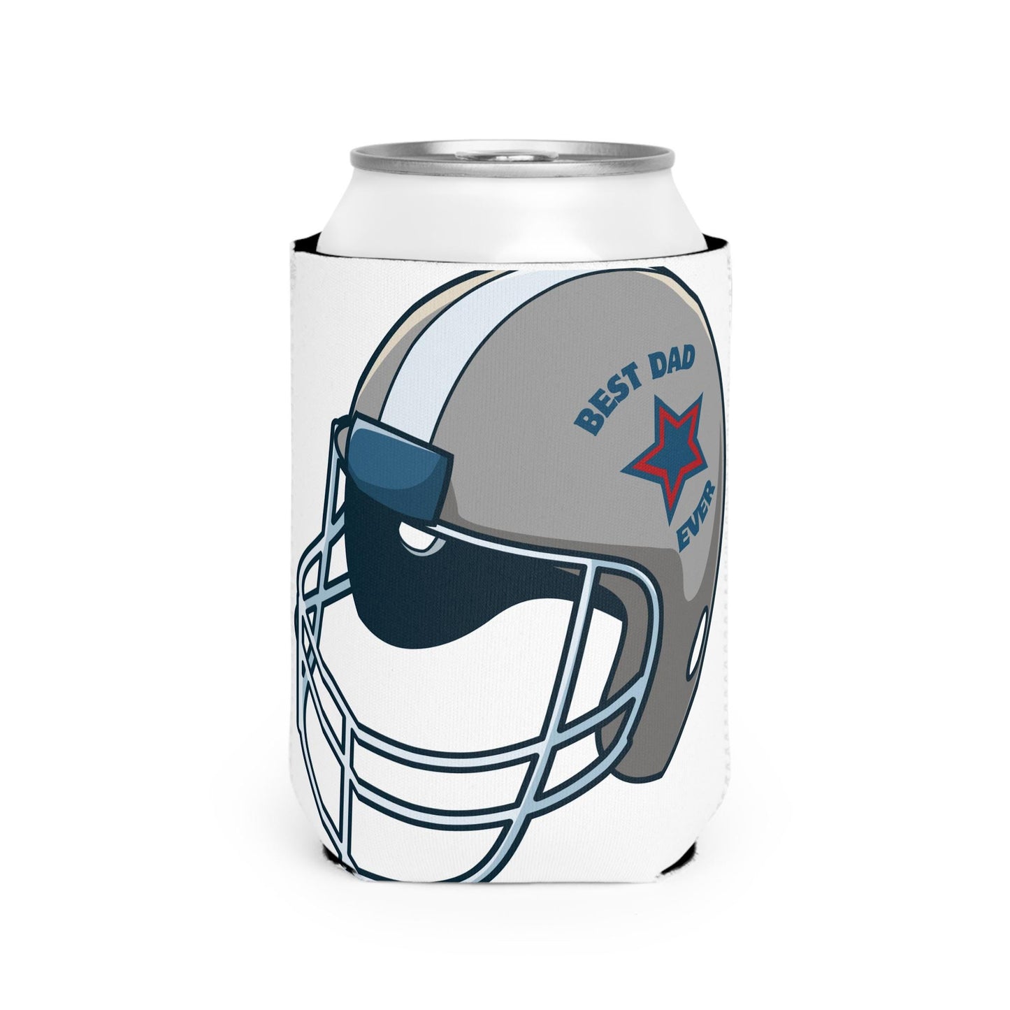 Football Can Cooler Sleeve, Best Dad Ever, Father's Day Gift, Sports Party Accessory, Dad's Day Drink Holder, Tailgate Essential, Gift for