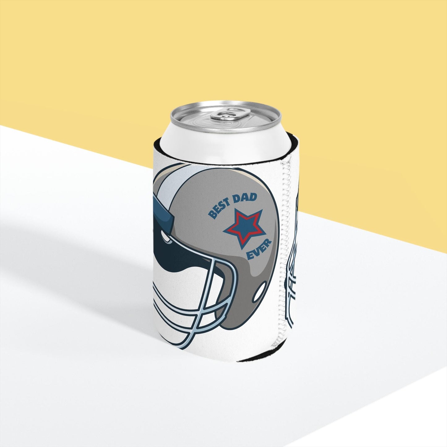 Football Can Cooler Sleeve, Best Dad Ever, Father's Day Gift, Sports Party Accessory, Dad's Day Drink Holder, Tailgate Essential, Gift for