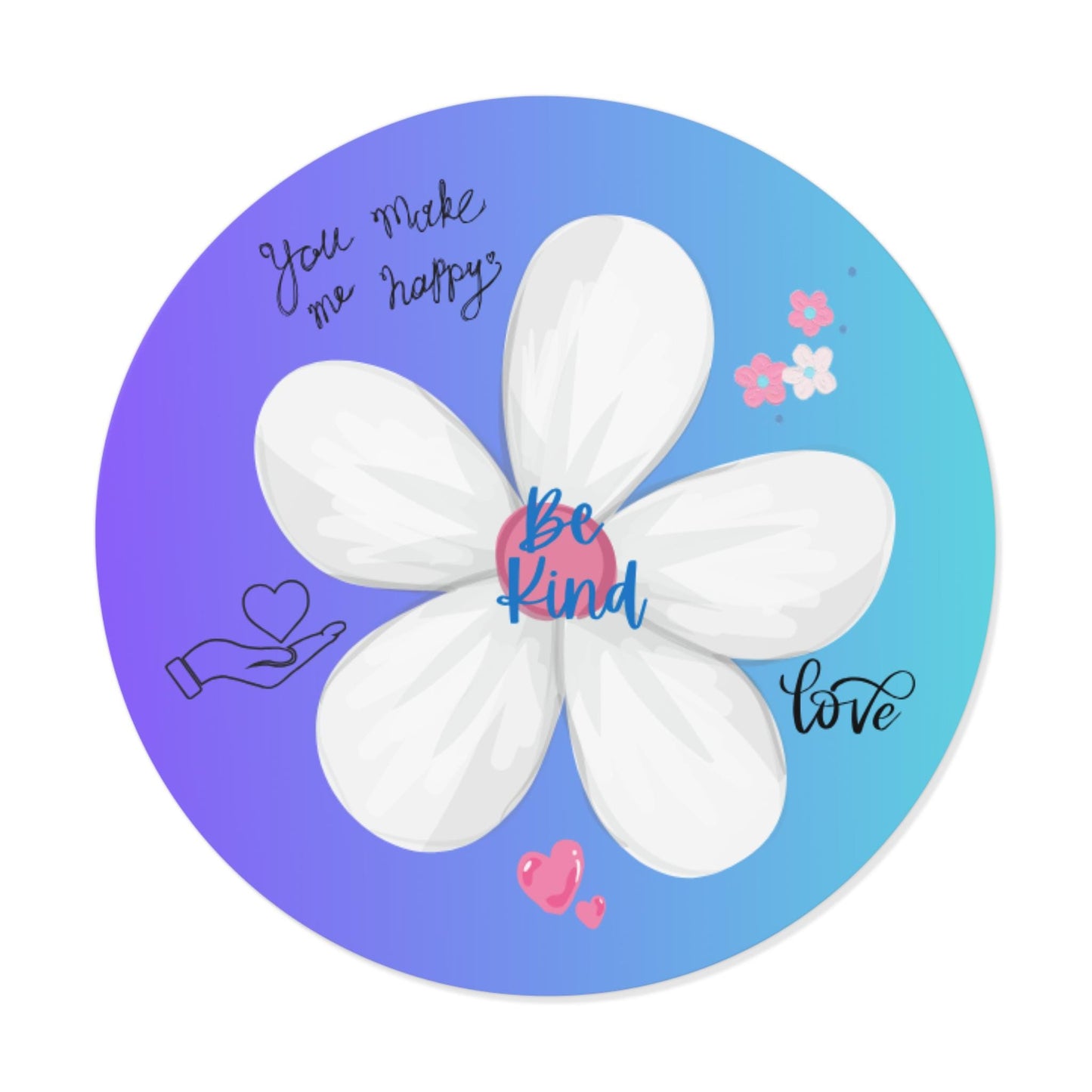 Be Kind Floral Stickers, Positive Vibes Laptop Decal, Gift for Friends, Kindness Reminder, Vinyl Sticker Pack