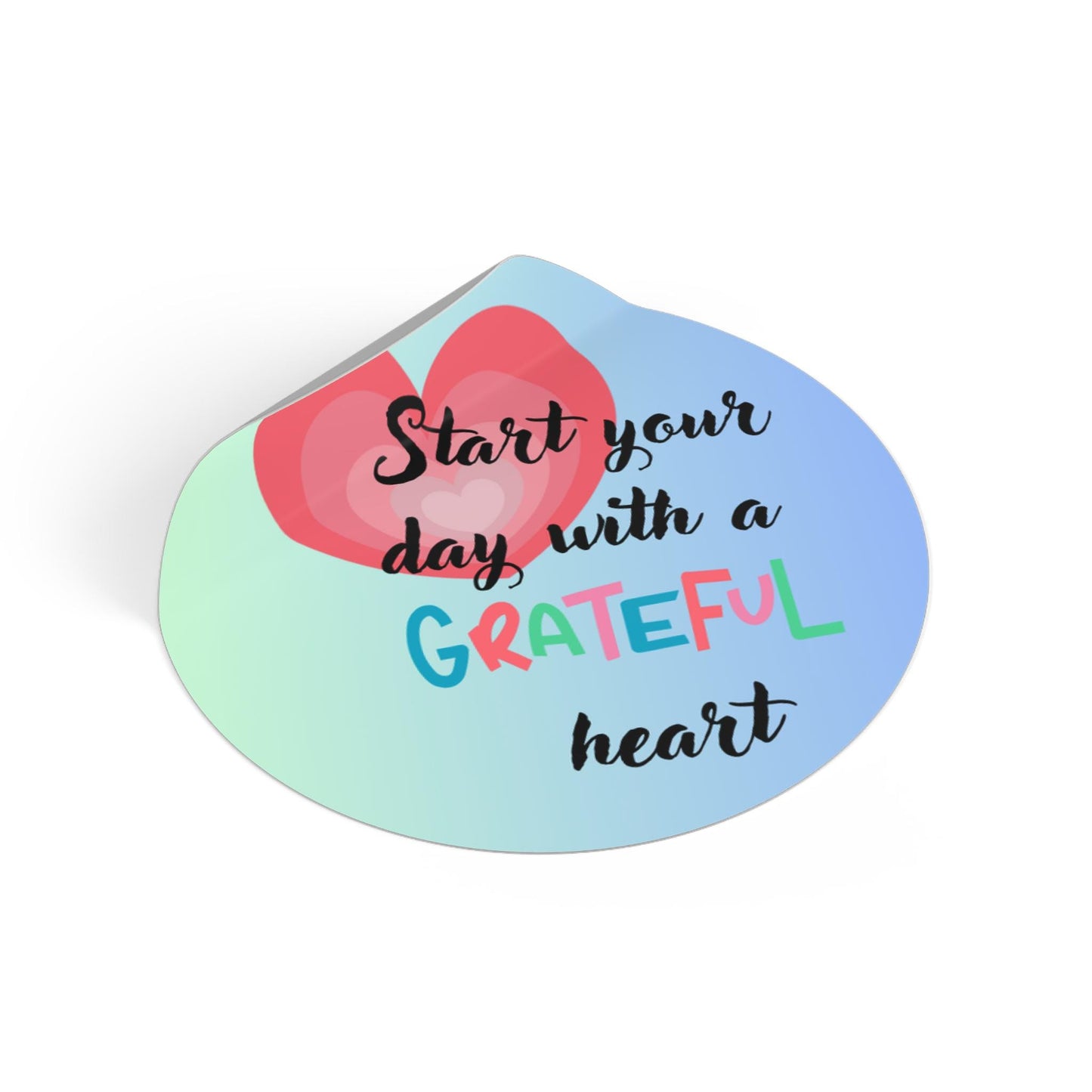 Grateful Heart Vinyl Stickers, Inspirational Stickers, Cute Gift Ideas, Daily Motivation, Planner Accessories