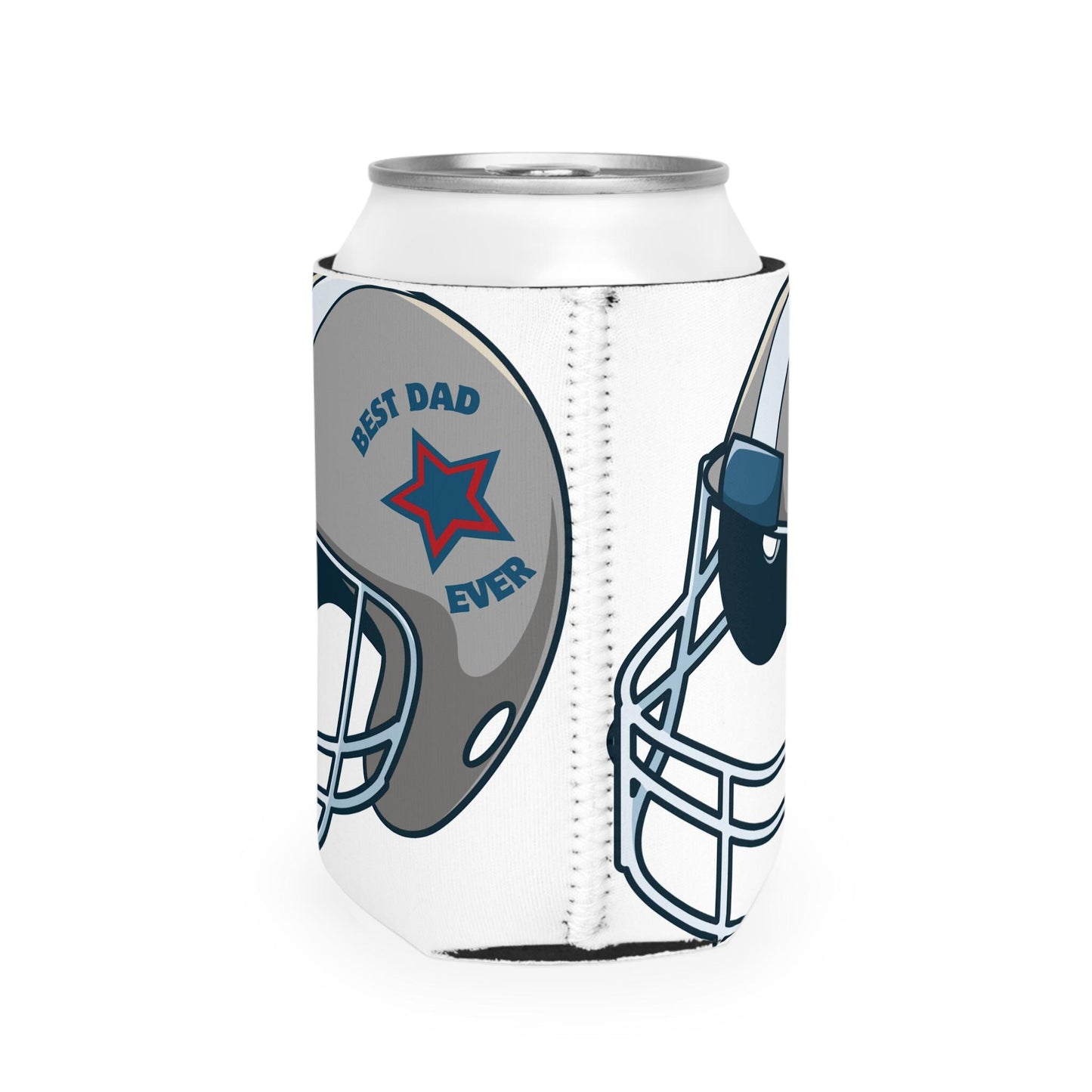Football Can Cooler Sleeve, Best Dad Ever, Father's Day Gift, Sports Party Accessory, Dad's Day Drink Holder, Tailgate Essential, Gift for