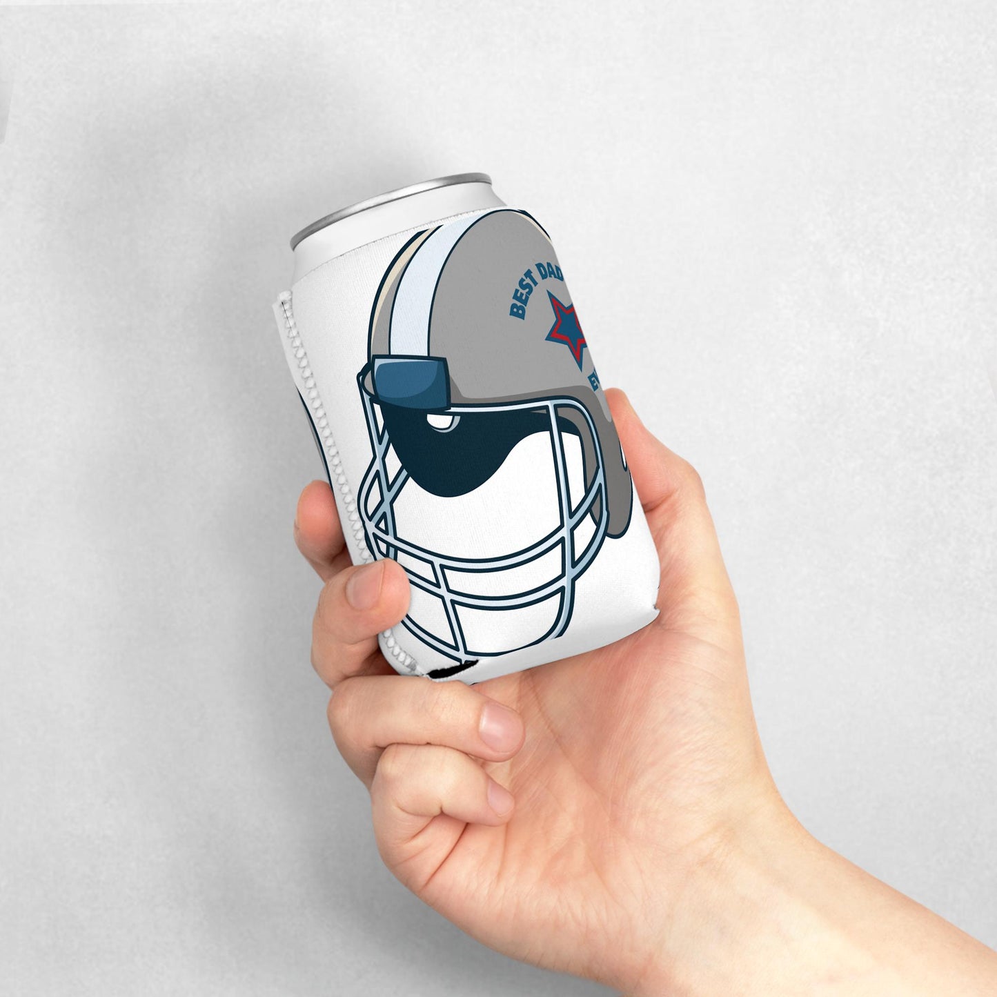 Football Can Cooler Sleeve, Best Dad Ever, Father's Day Gift, Sports Party Accessory, Dad's Day Drink Holder, Tailgate Essential, Gift for