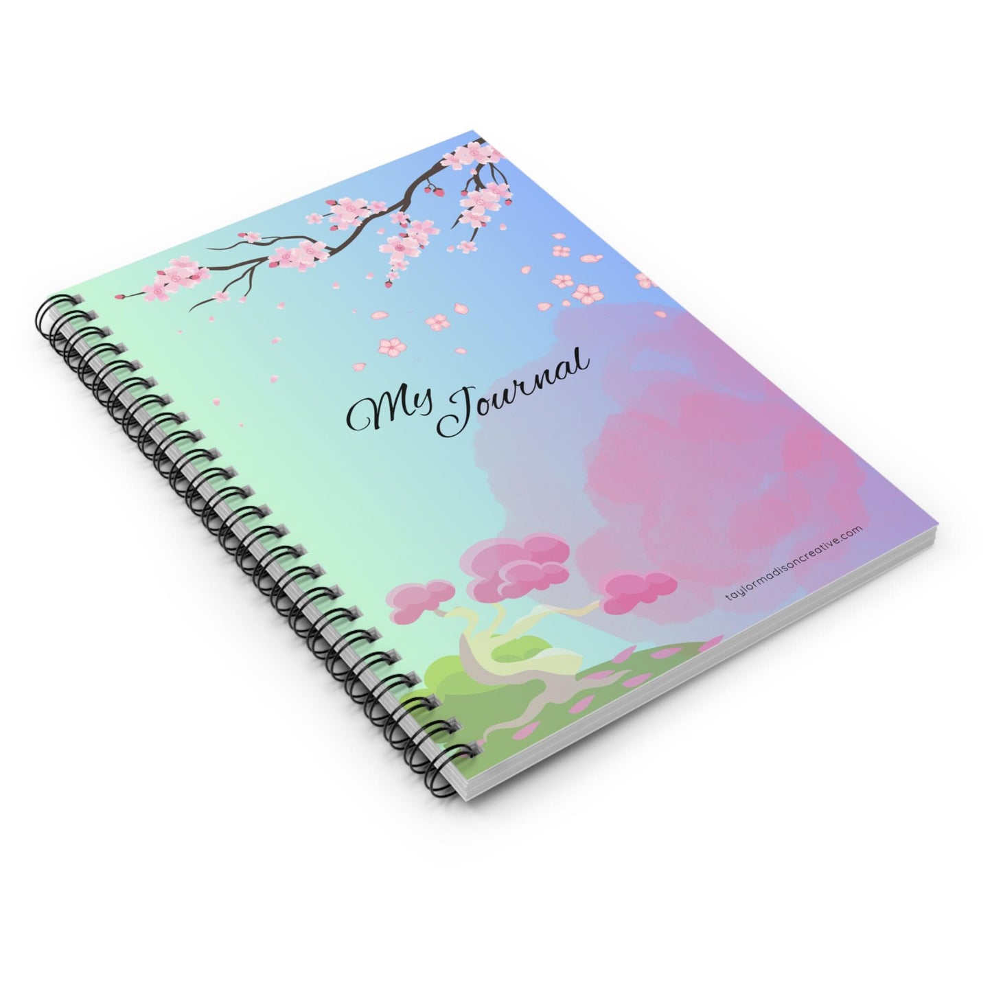 Cherry Blossom Spiral Notebook - Ruled Line and Perfect for Journaling, Gifts, Girls' Night, Creative Writing, School Supplies