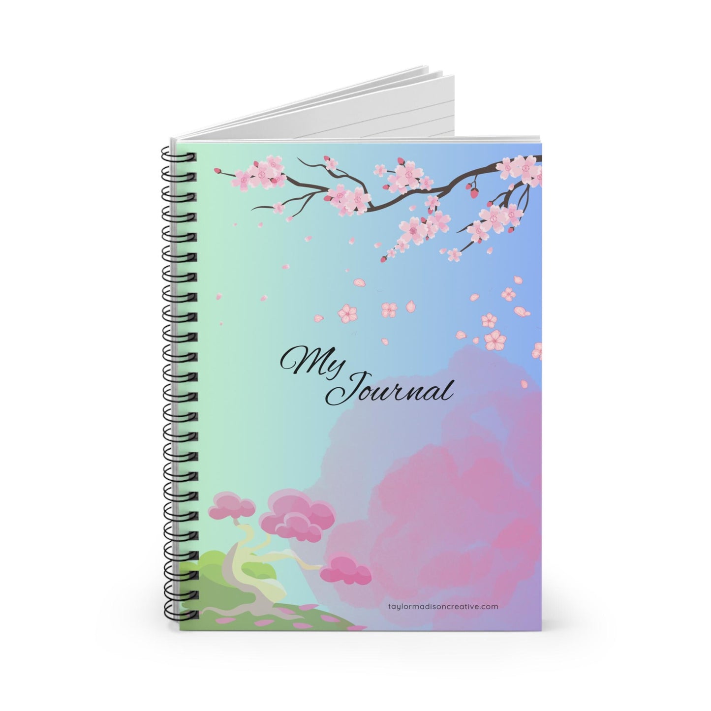 Cherry Blossom Spiral Notebook - Ruled Line and Perfect for Journaling, Gifts, Girls' Night, Creative Writing, School Supplies