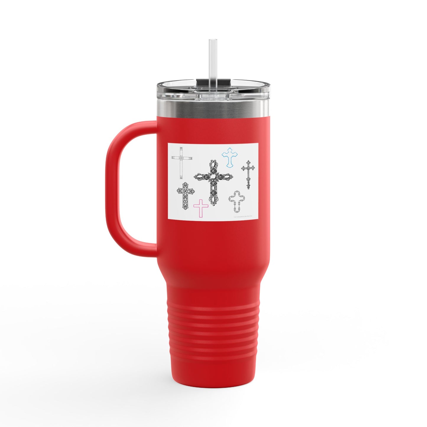 Crosses Stylish Insulated Travel Mug – 40oz with Inspirational Cross Design