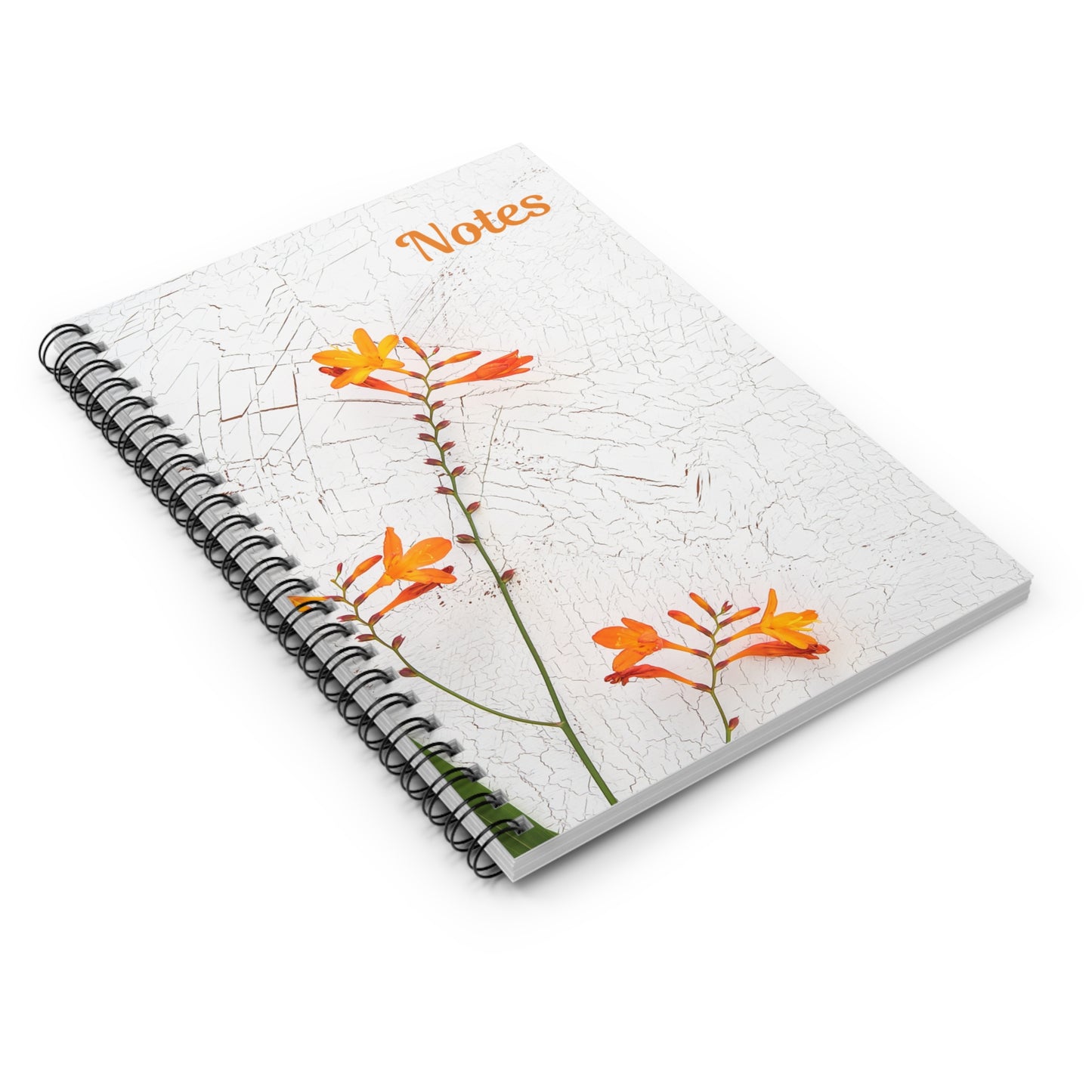 Orange Flower Spiral Notebook Journal- Ruled Lines for Creative Notes