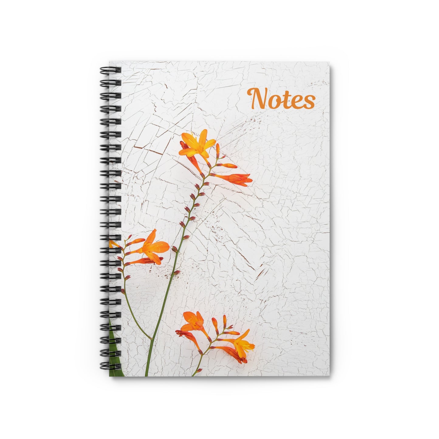 Orange Flower Spiral Notebook Journal- Ruled Lines for Creative Notes