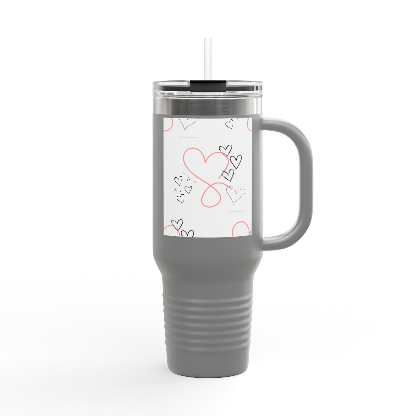 Heartfelt Insulated Travel Mug - 40oz Love Design for Coffee & Tea Enthusiasts