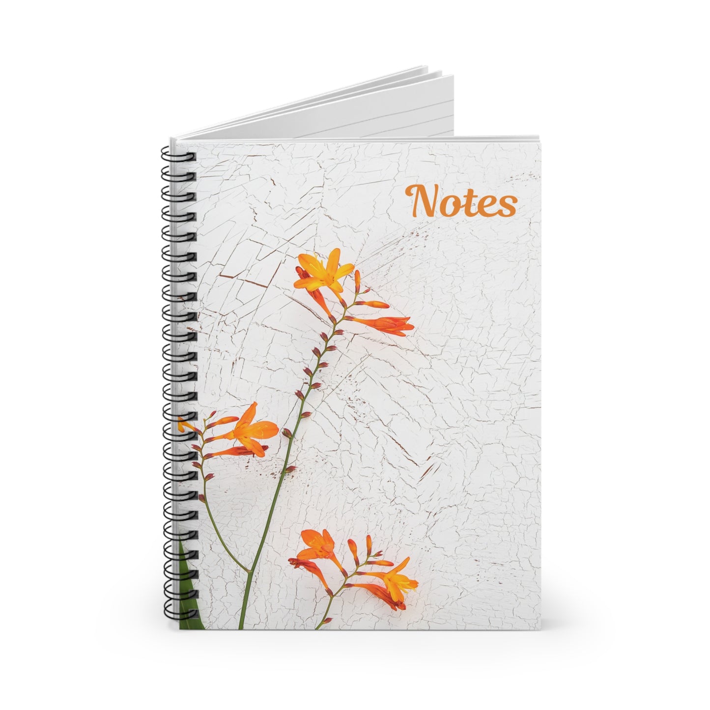 Orange Flower Spiral Notebook Journal- Ruled Lines for Creative Notes