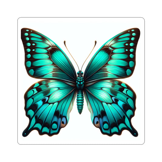 Teal Butterfly Kiss-Cut Stickers - Nature-Inspired Décor for Your Laptop & Water Bottle