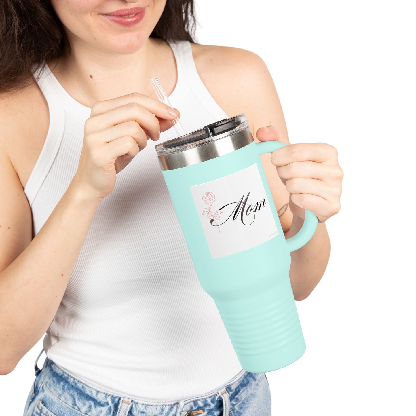 Mom/Rose Insulated Travel Mug for Mom - 40oz Stylish Drinkware