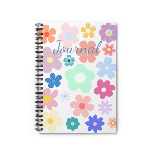 Cute Flowers Spiral Notebook Journal - Ruled Line Journal for Creative Planning