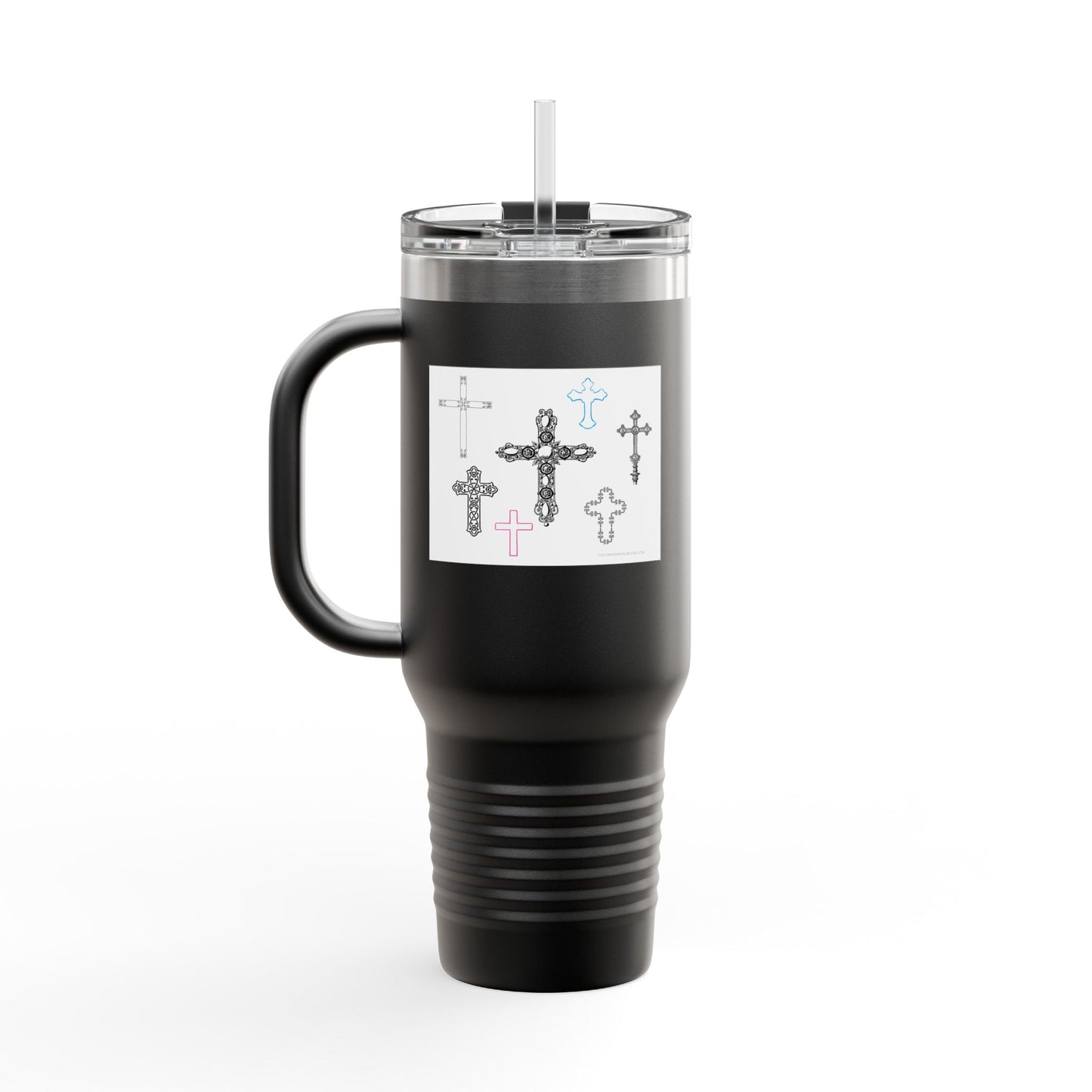 Crosses Stylish Insulated Travel Mug – 40oz with Inspirational Cross Design