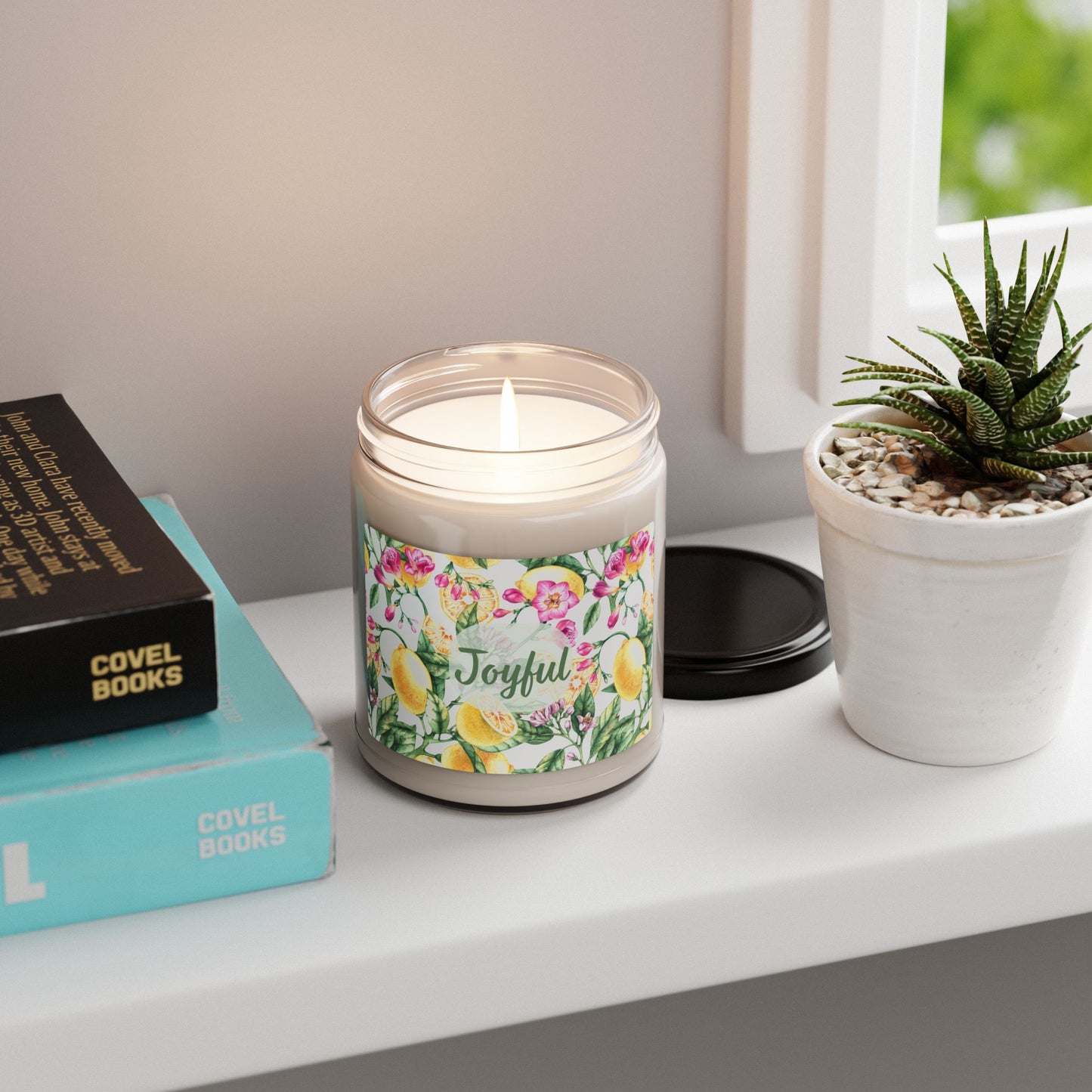 Joyful Scented Soy Candle (Choose your scent) - 9 oz Citrus and Blossoms Decor