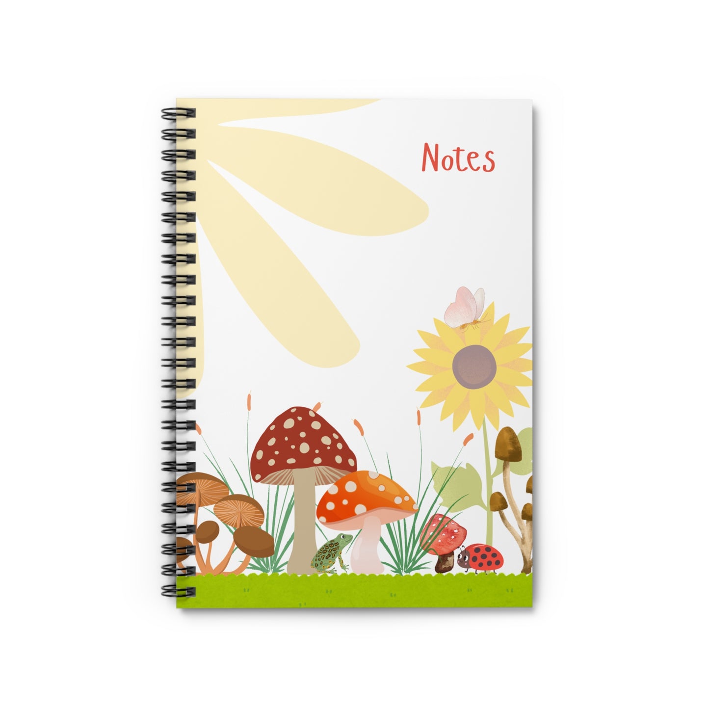 Whimsical Flower and Mushroom Spiral Notebook Journal - Perfect for Notes, Nature Lovers, & Back to School