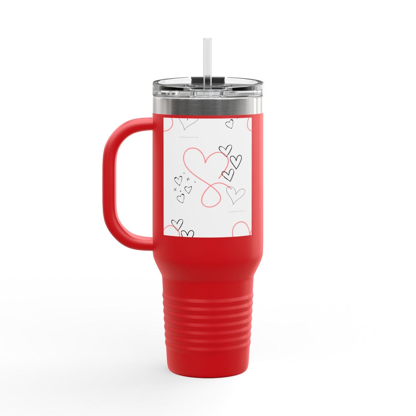 Heartfelt Insulated Travel Mug - 40oz Love Design for Coffee & Tea Enthusiasts