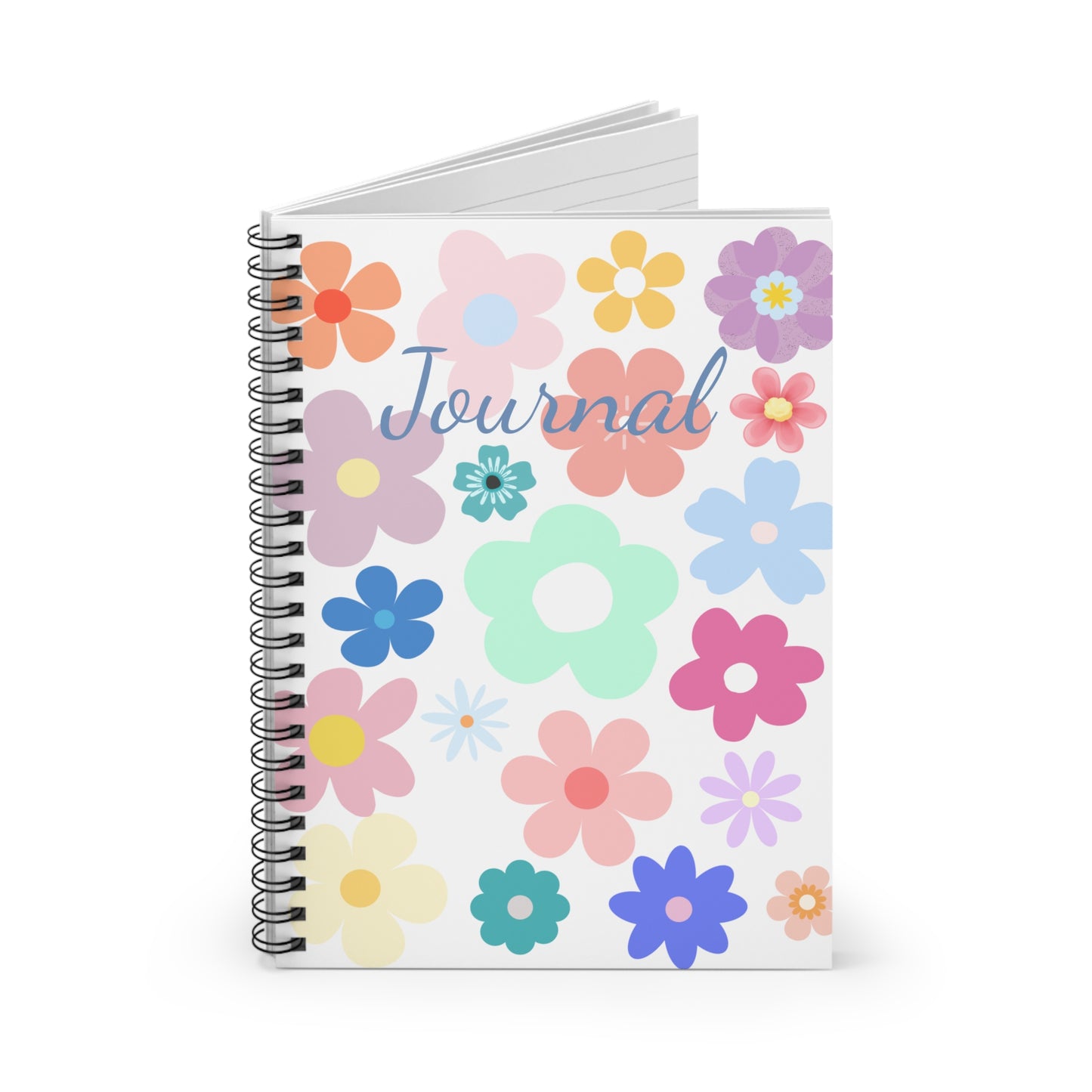 Cute Flowers Spiral Notebook Journal - Ruled Line Journal for Creative Planning