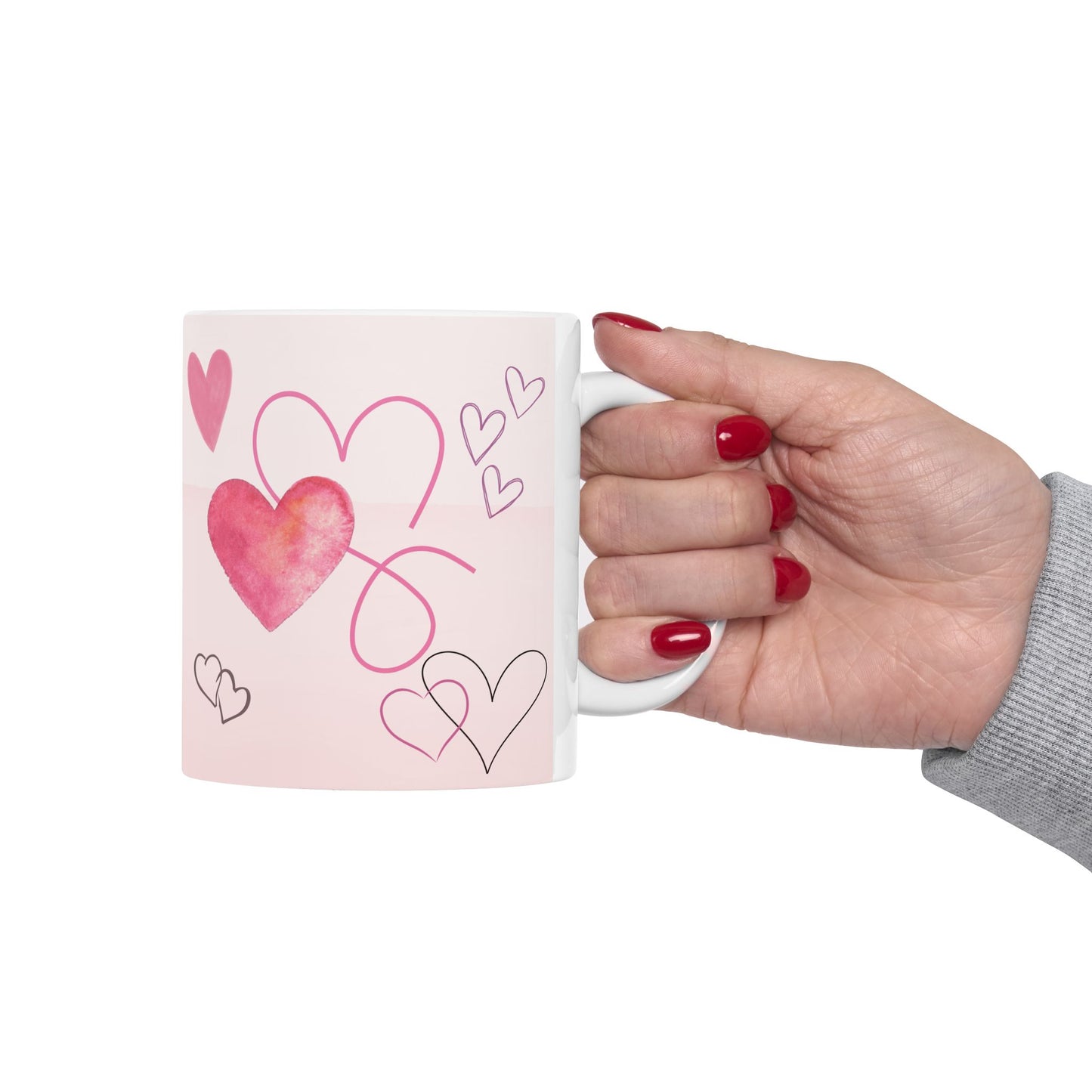 Love Heart Ceramic Mug - Perfect Gift for Couples & Valentine's Day