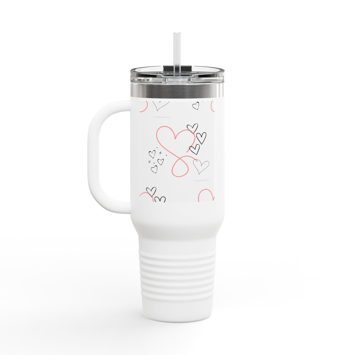 Heartfelt Insulated Travel Mug - 40oz Love Design for Coffee & Tea Enthusiasts