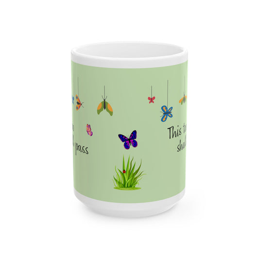 Inspirational Butterfly Ceramic Mug | Positive Quote & Floral Design | Perfect Gift for Nature Lovers