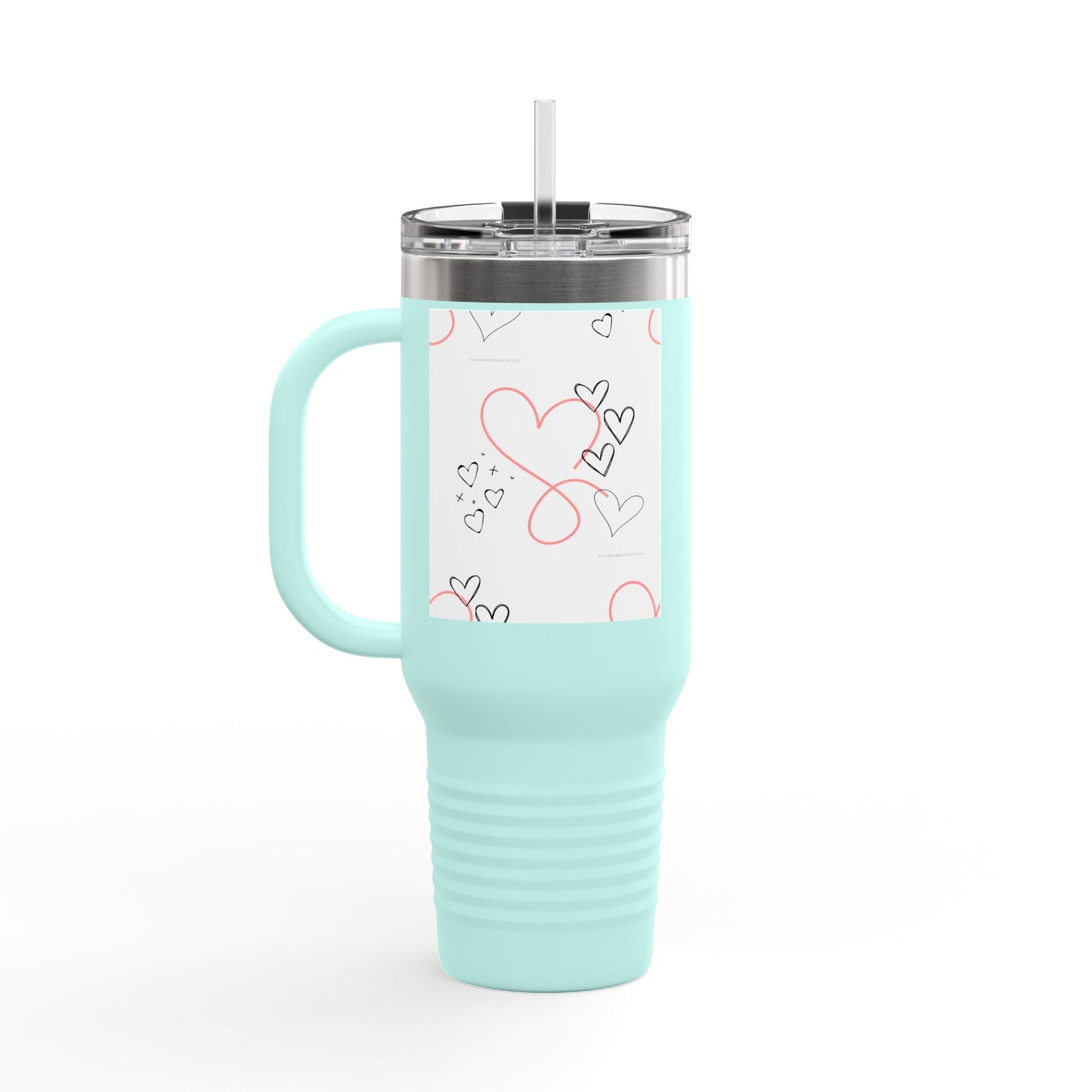 Heartfelt Insulated Travel Mug - 40oz Love Design for Coffee & Tea Enthusiasts