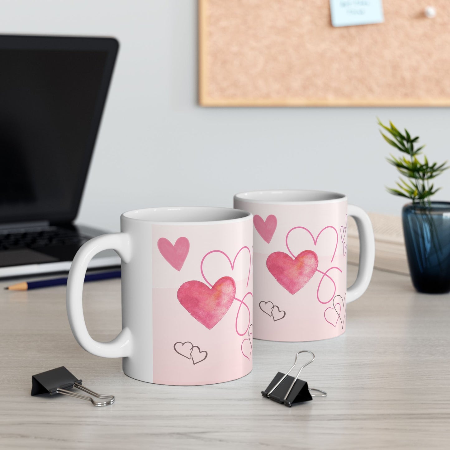 Love Heart Ceramic Mug - Perfect Gift for Couples & Valentine's Day