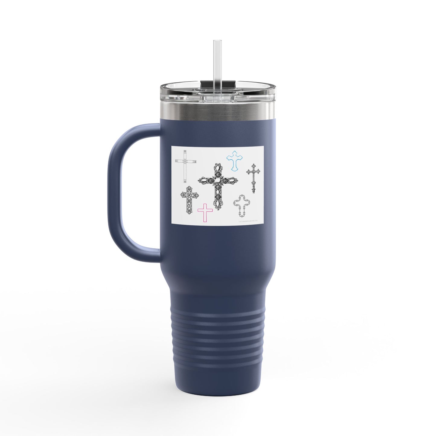 Crosses Stylish Insulated Travel Mug – 40oz with Inspirational Cross Design