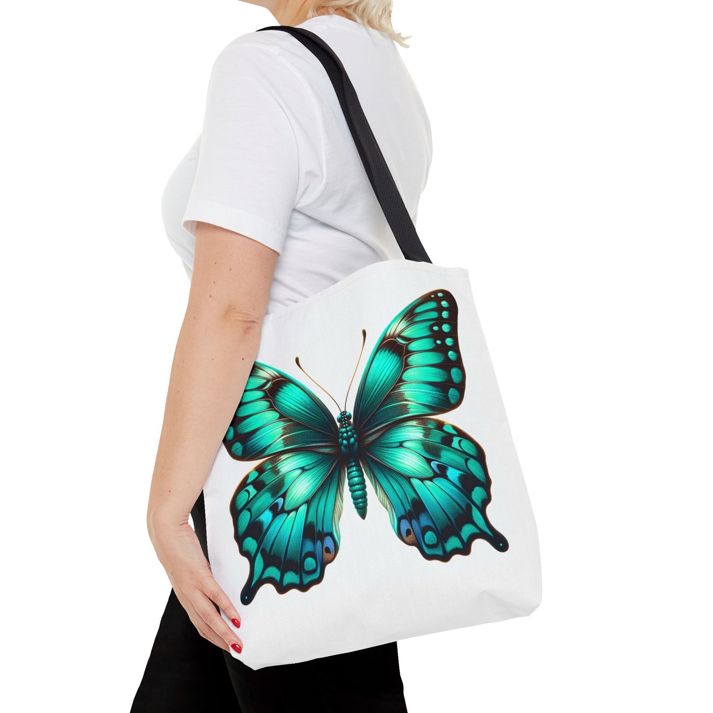 Teal Butterfly Tote Bag - Vibrant Teal Flair for Butterfly or Nature Lovers