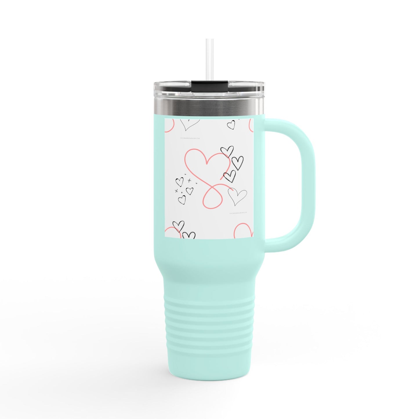 Heartfelt Insulated Travel Mug - 40oz Love Design for Coffee & Tea Enthusiasts