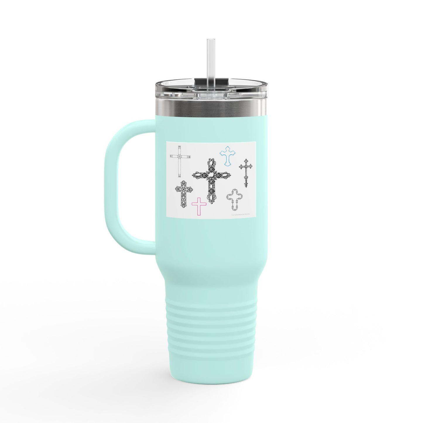 Crosses Stylish Insulated Travel Mug – 40oz with Inspirational Cross Design