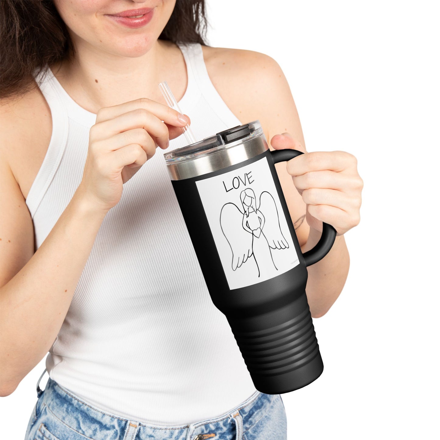 Angel Love Travel Mug - 40oz, Perfect for Travel and Gifts