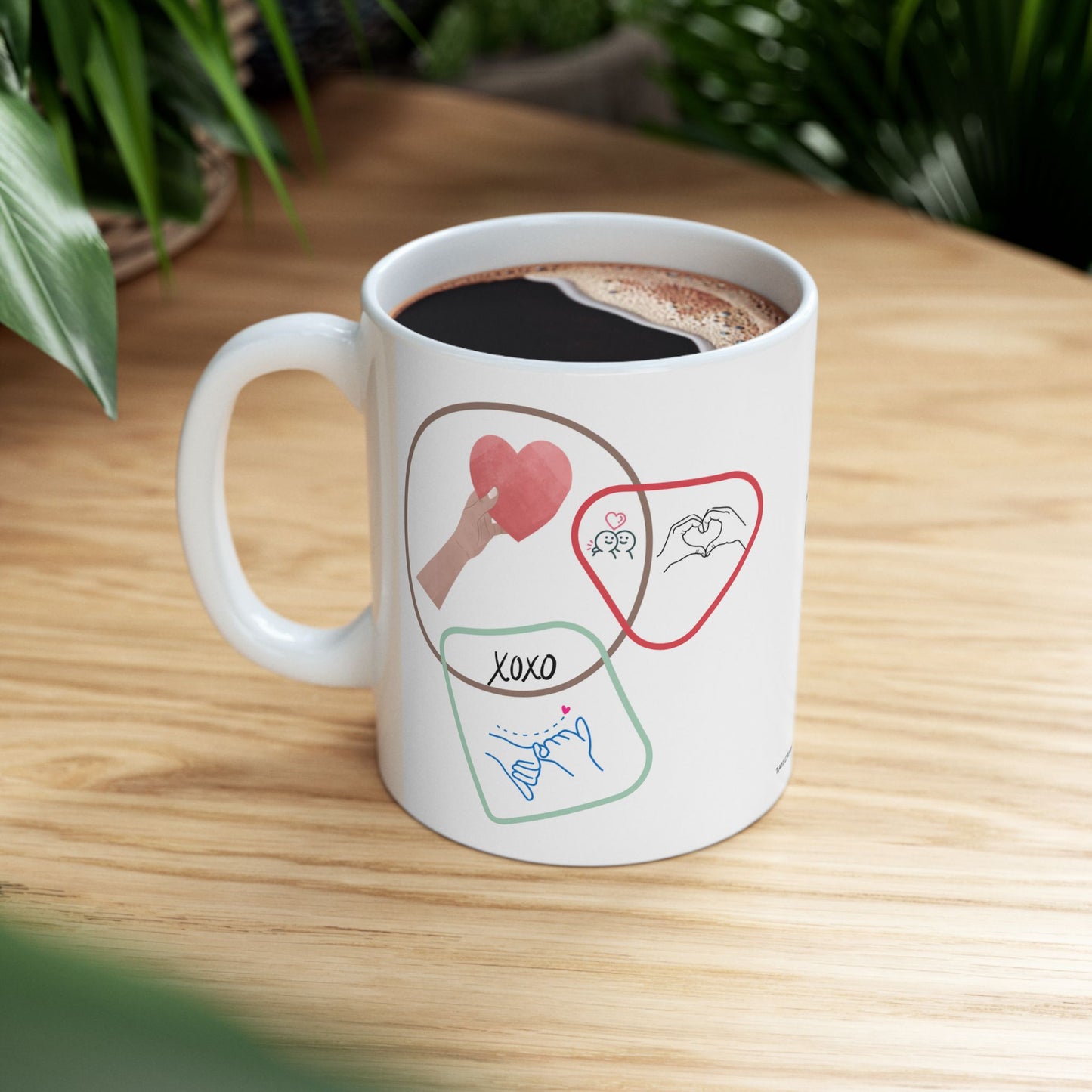 Ceramic XOXO Mug Coffee Tea Cup for Valentine's Day - 11oz