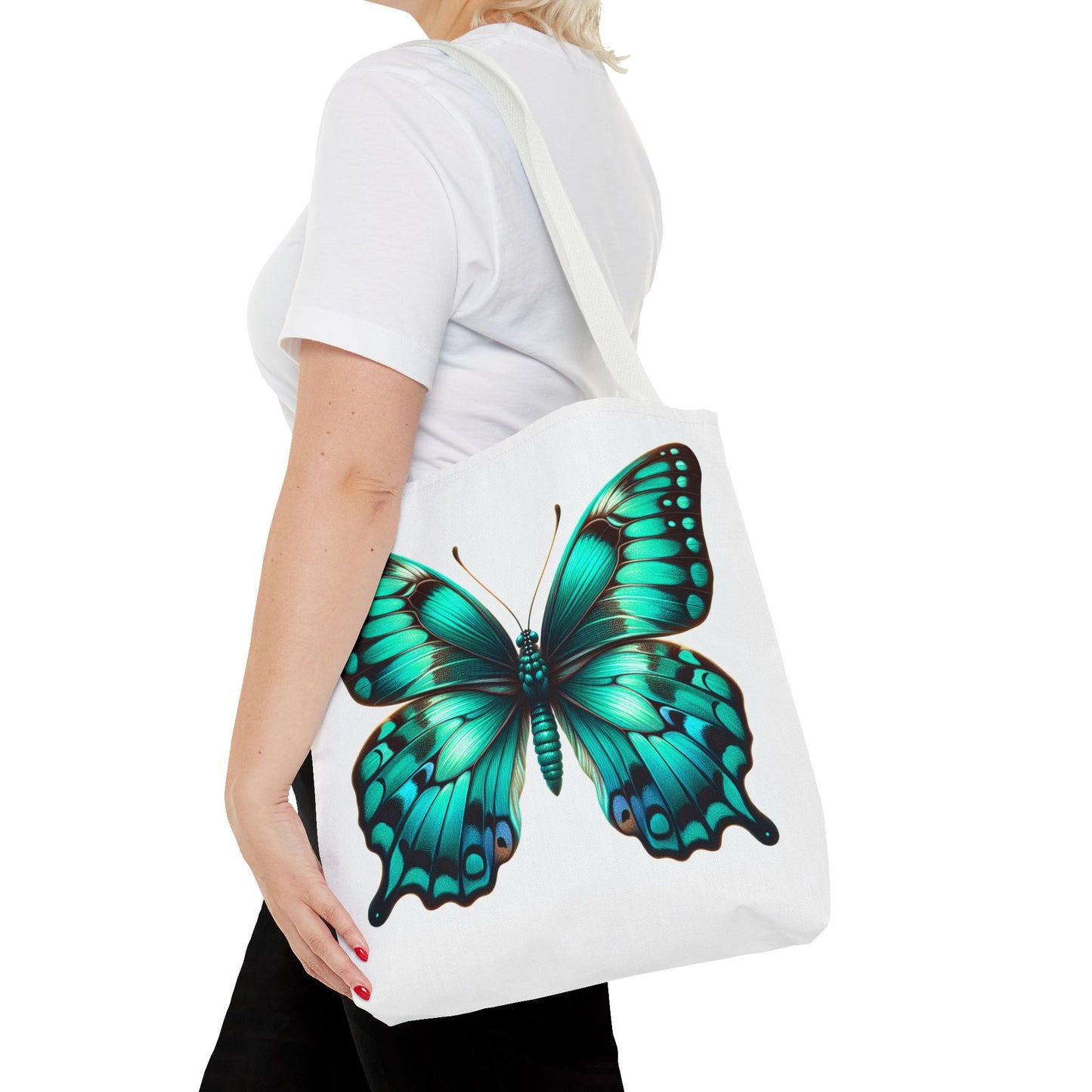 Teal Butterfly Tote Bag - Vibrant Teal Flair for Butterfly or Nature Lovers