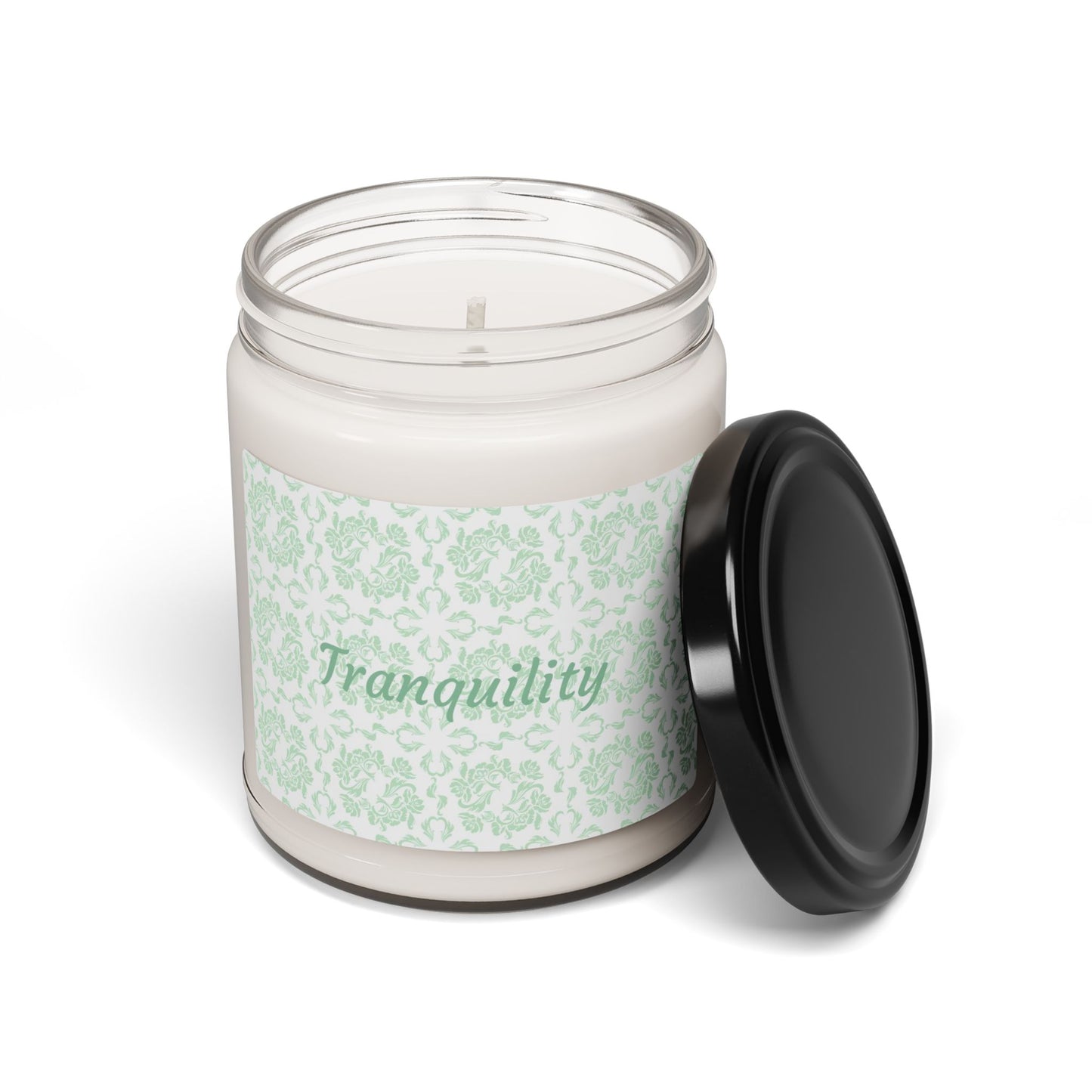 Tranquility Scented Soy Candle (Choose your scent) - Green Filigree 9oz Relaxing Home Fragrance