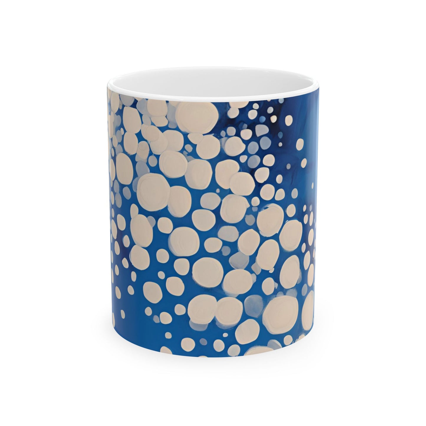 Blue Bubbles Ceramic Mug - 11oz | Colorful Drinkware for Coffee Lovers & Art Enthusiasts