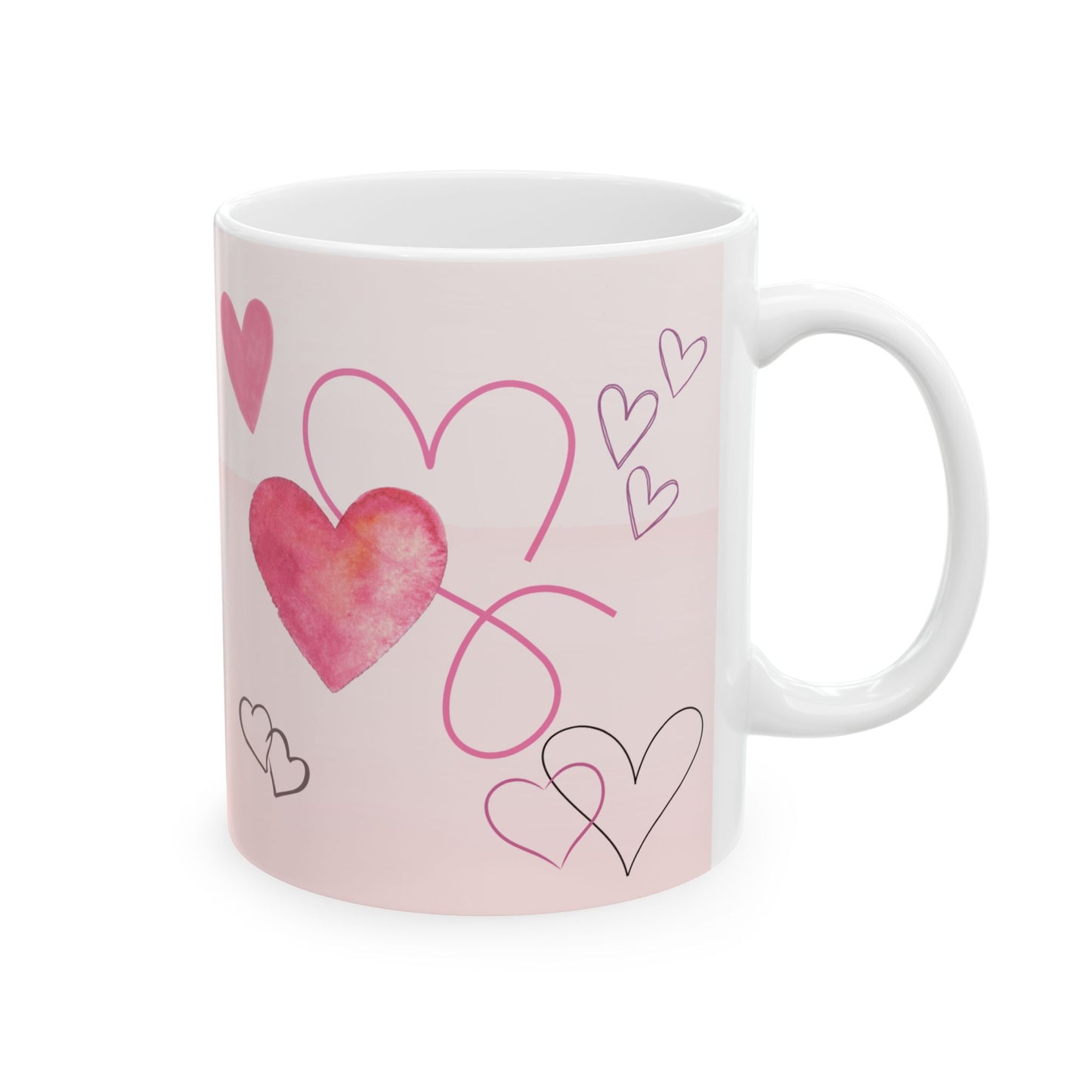 Love Heart Ceramic Mug - Perfect Gift for Couples & Valentine's Day